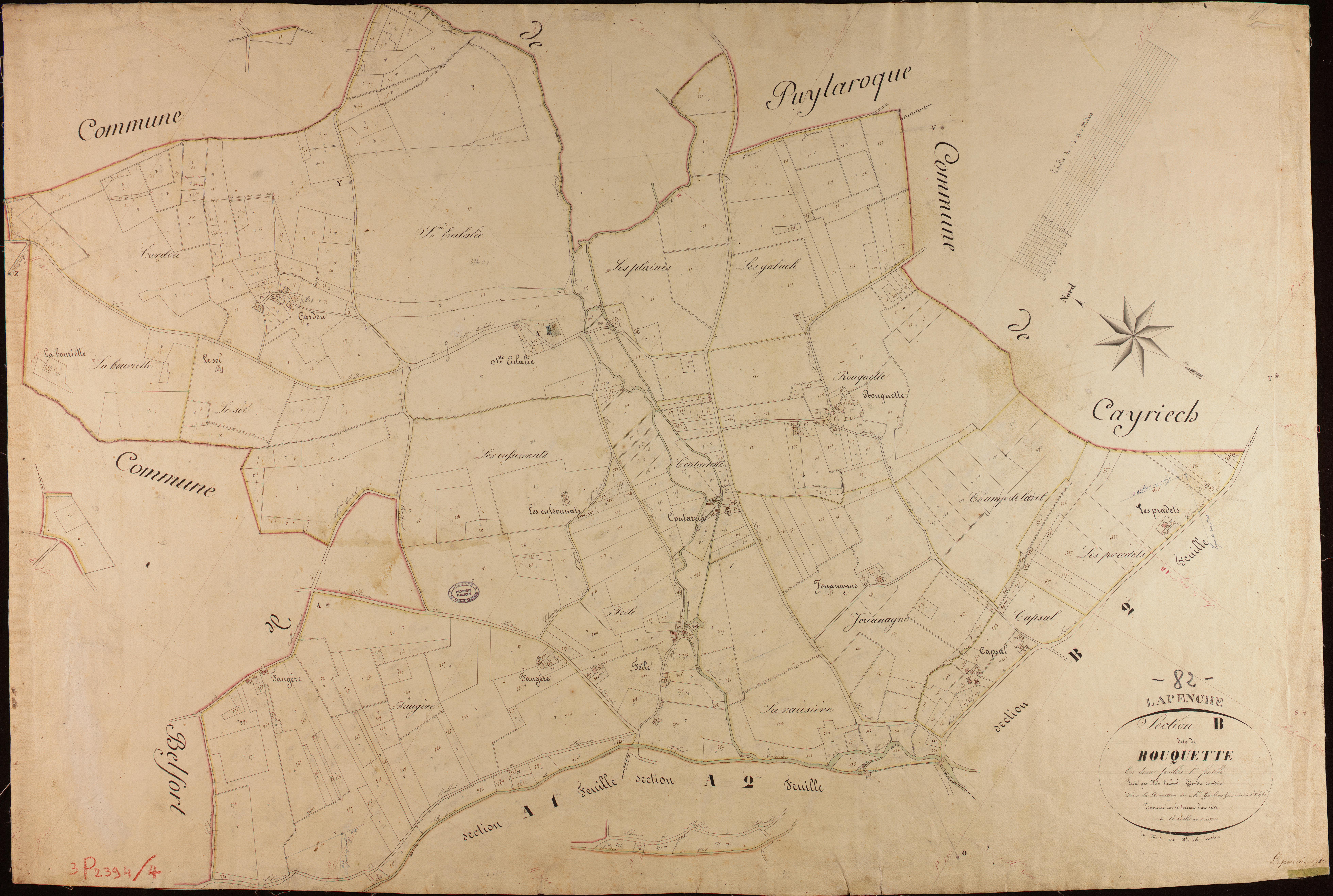 Lapenche - Section B - Rouquette, 1ère feuille