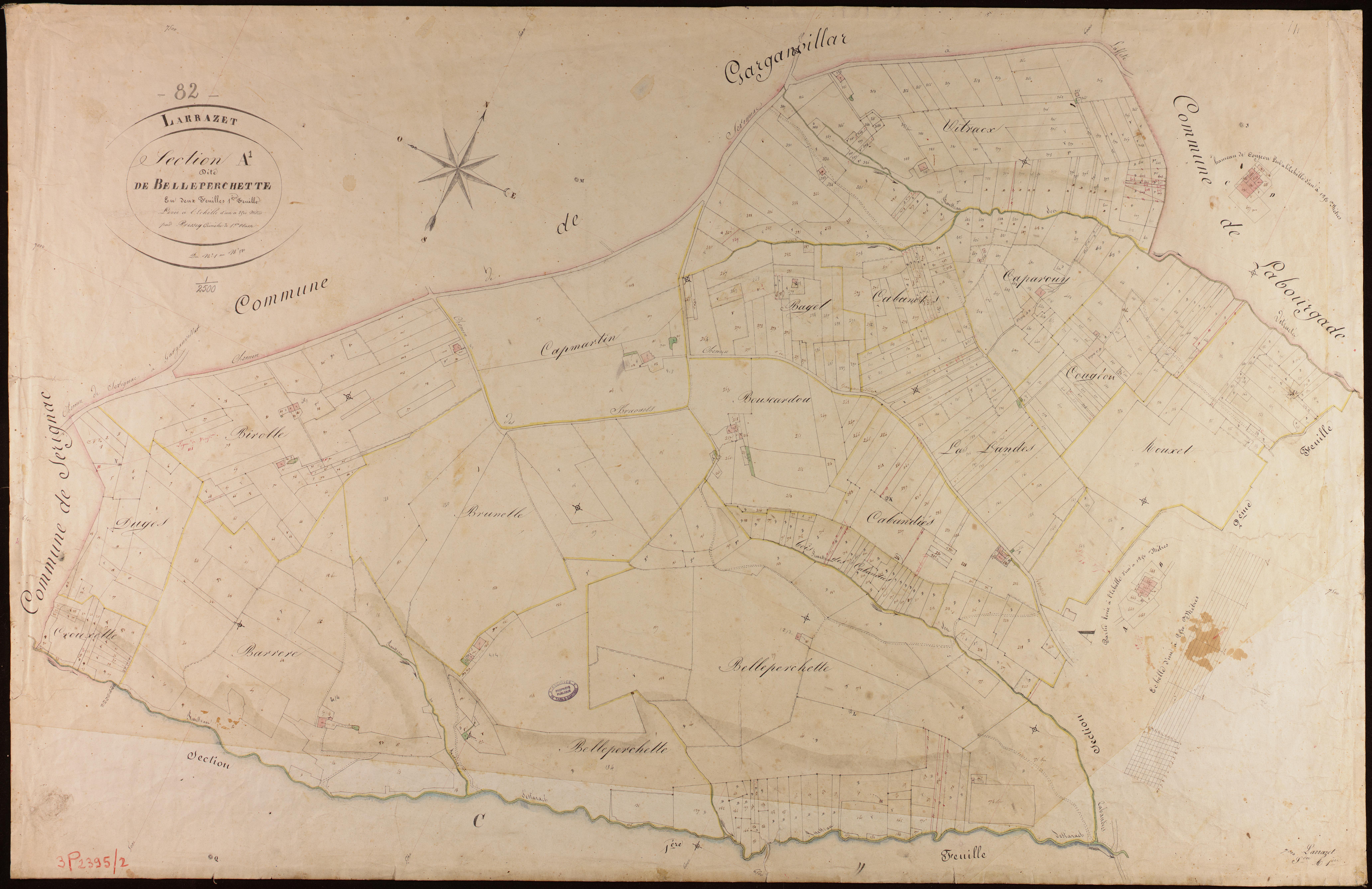 Larrazet - Section A - Belleperchette, 1ère feuille