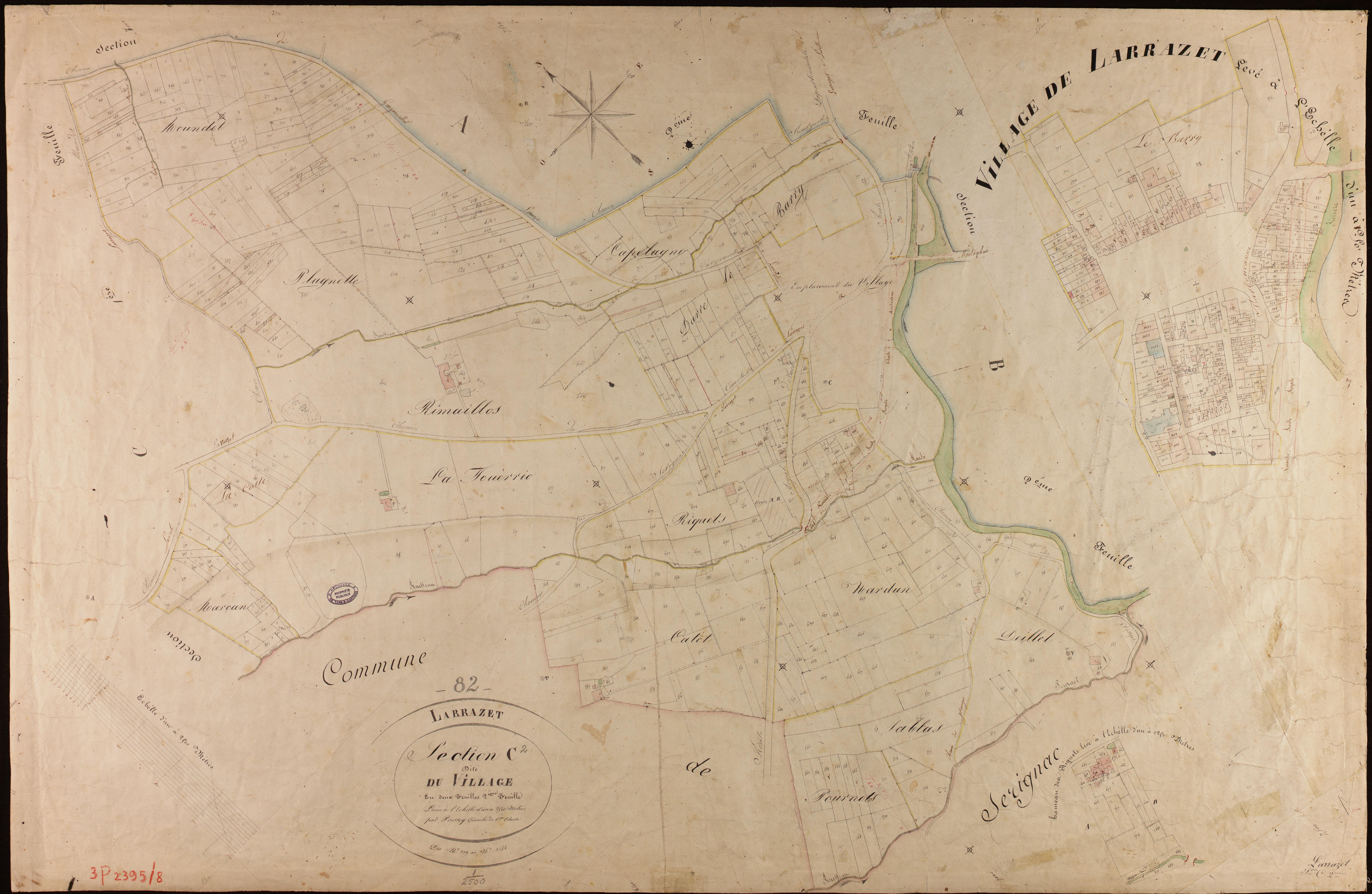 Larrazet - Section C - Le Village, 2e feuille
