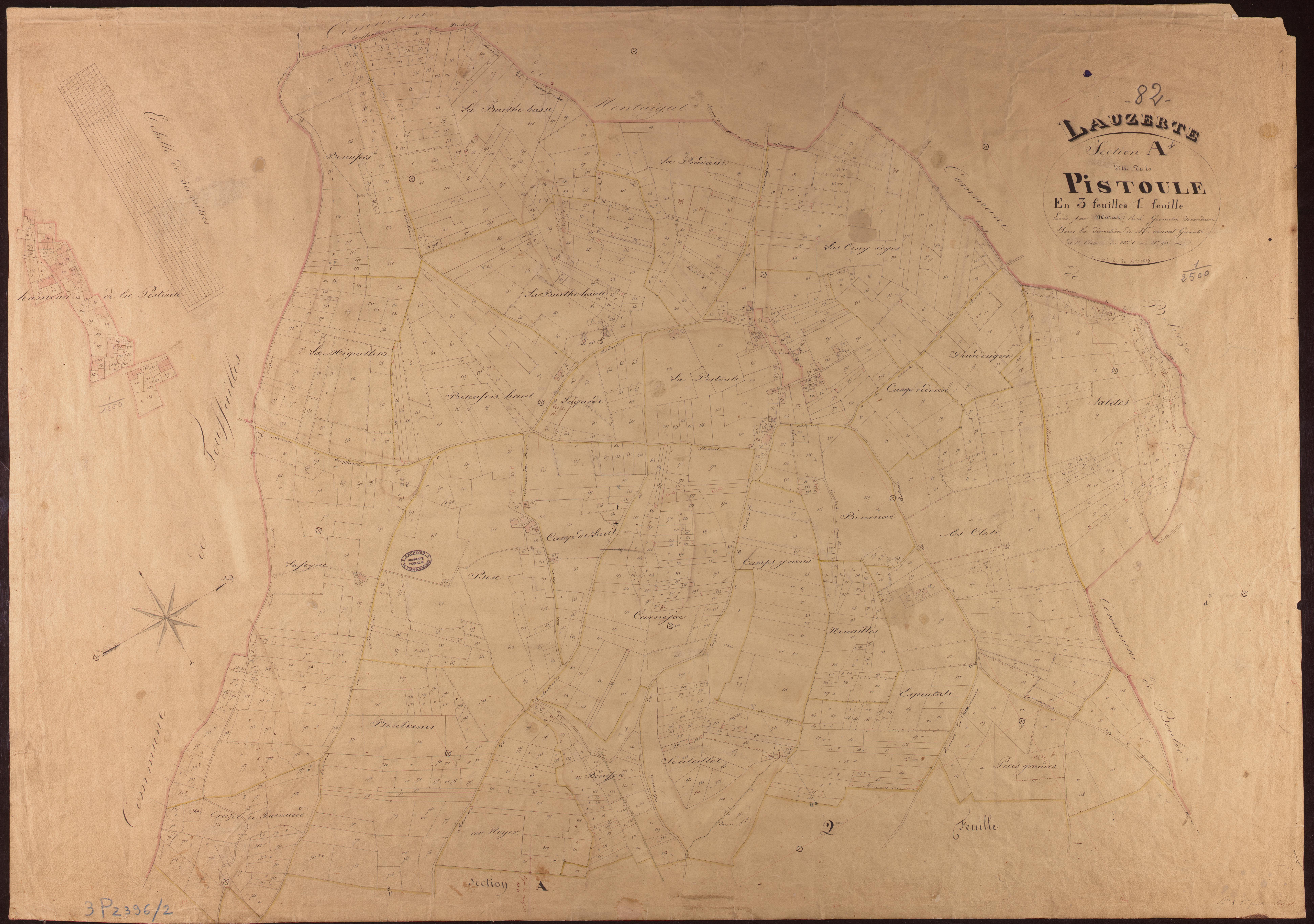 Lauzerte - Section A - La Pistoule, 1ère feuille
