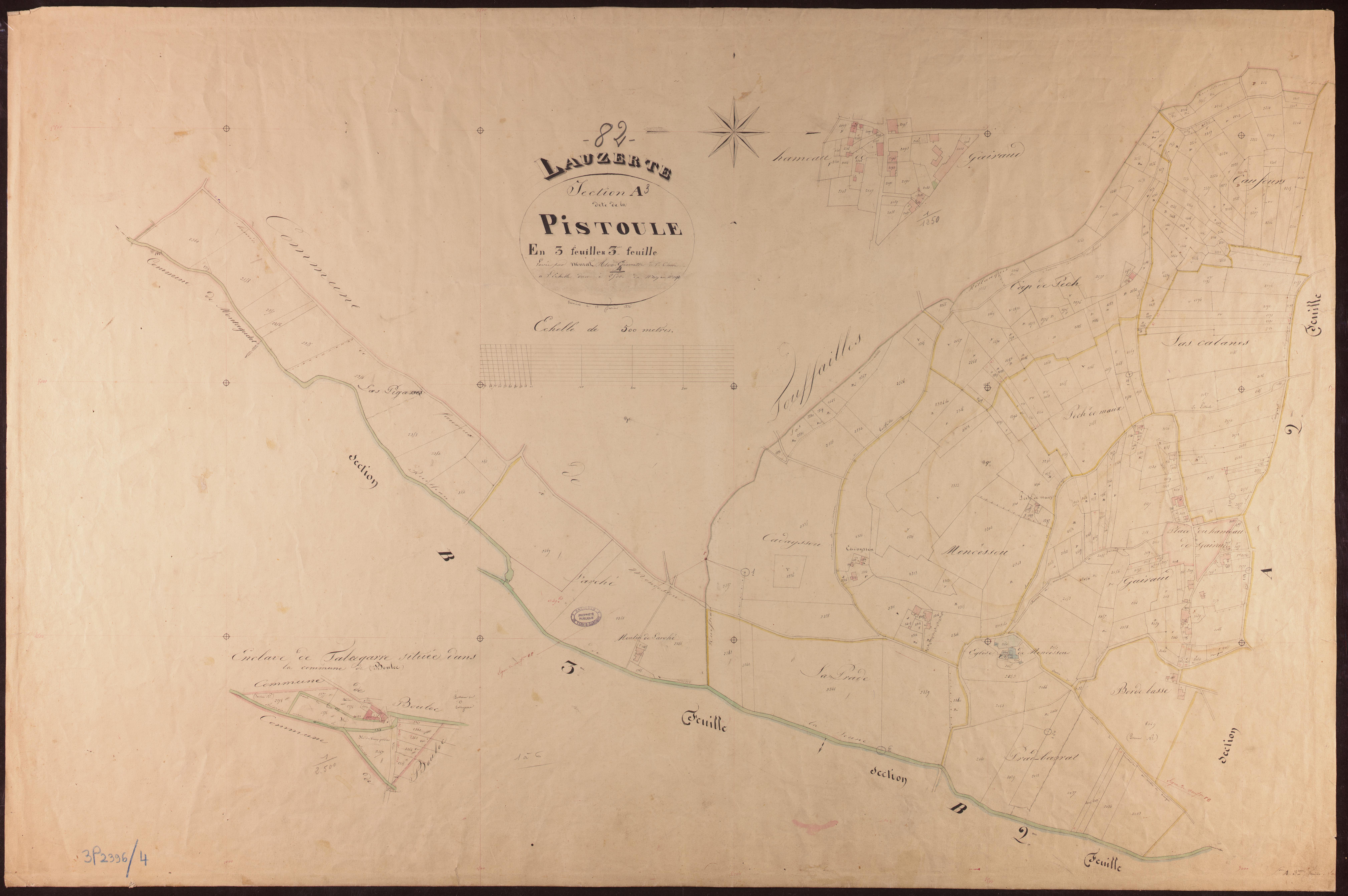 Lauzerte - Section A - La Pistoule, 3e feuille