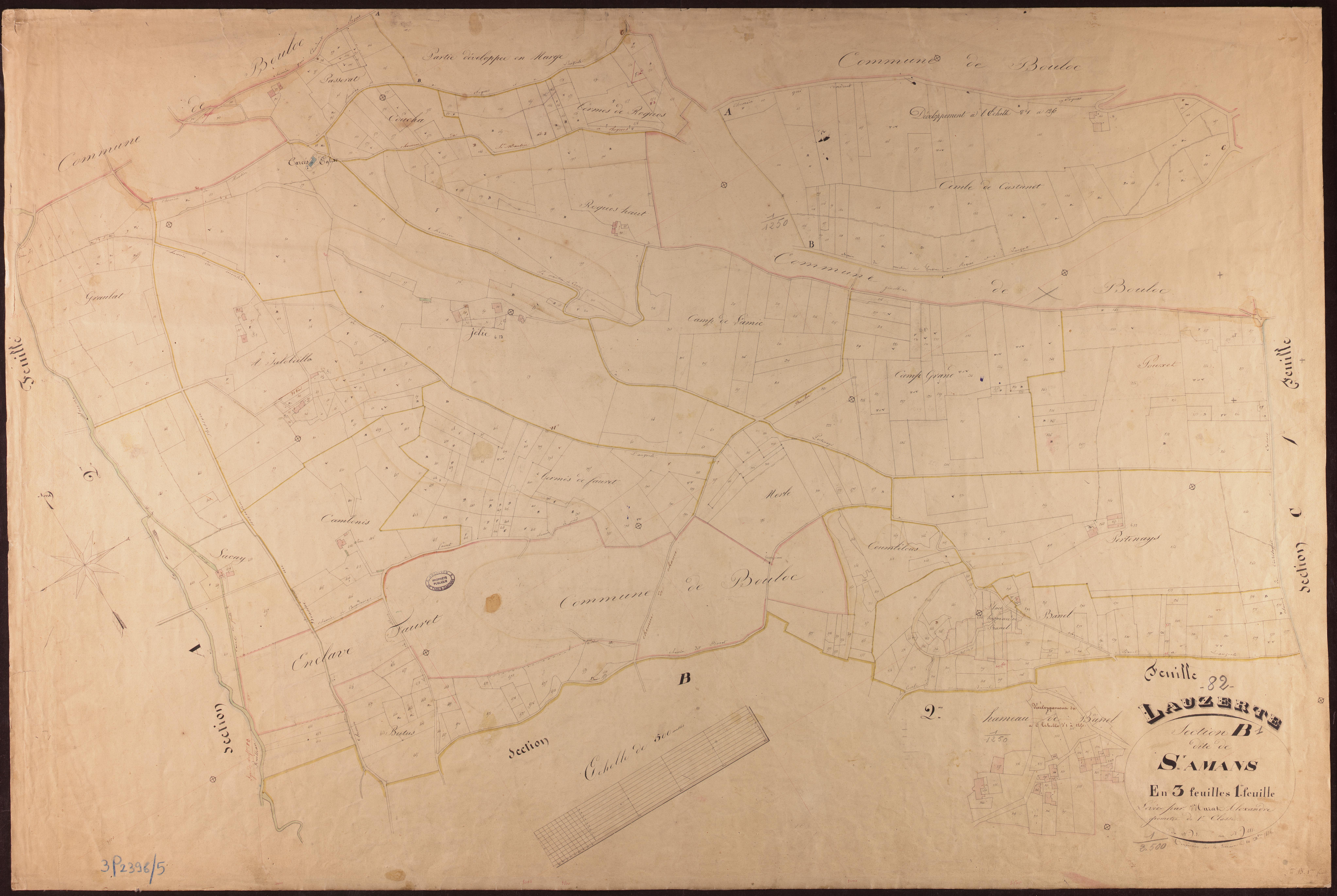 Lauzerte - Section B - Saint-Amans, 1ère feuille