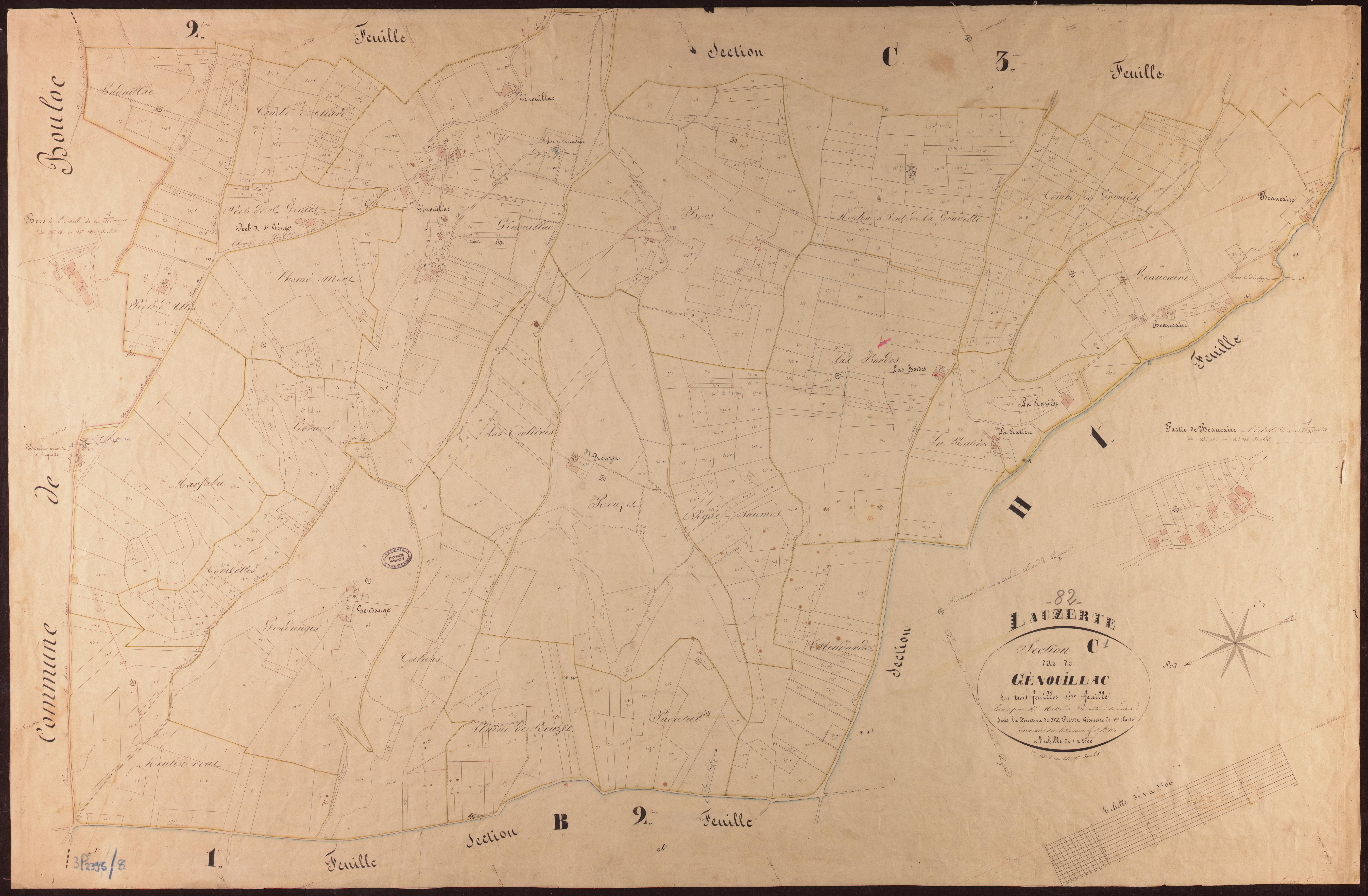 Lauzerte - Section C - Génouillac, 1ère feuille
