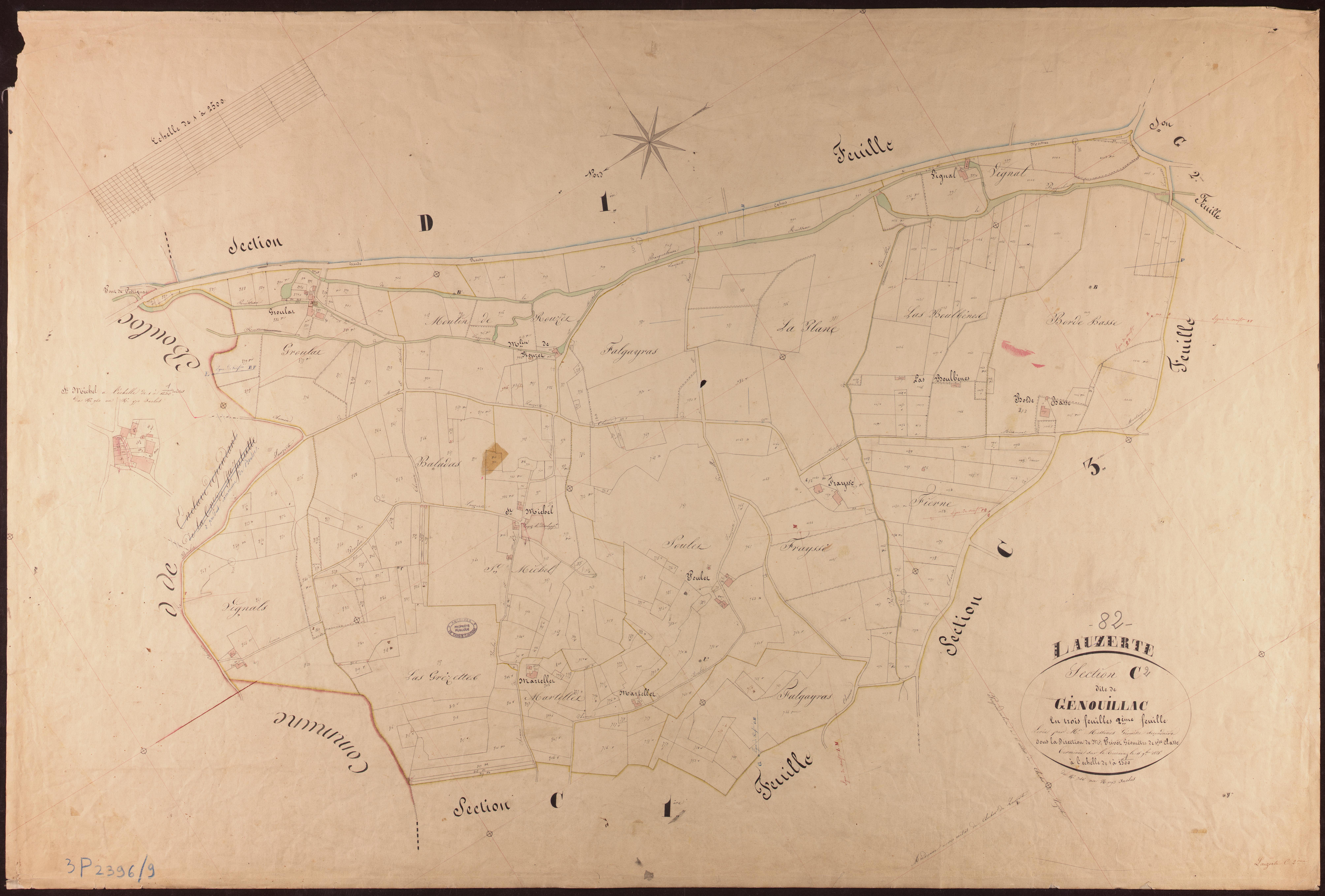 Lauzerte - Section C - Génouillac, 2e feuille