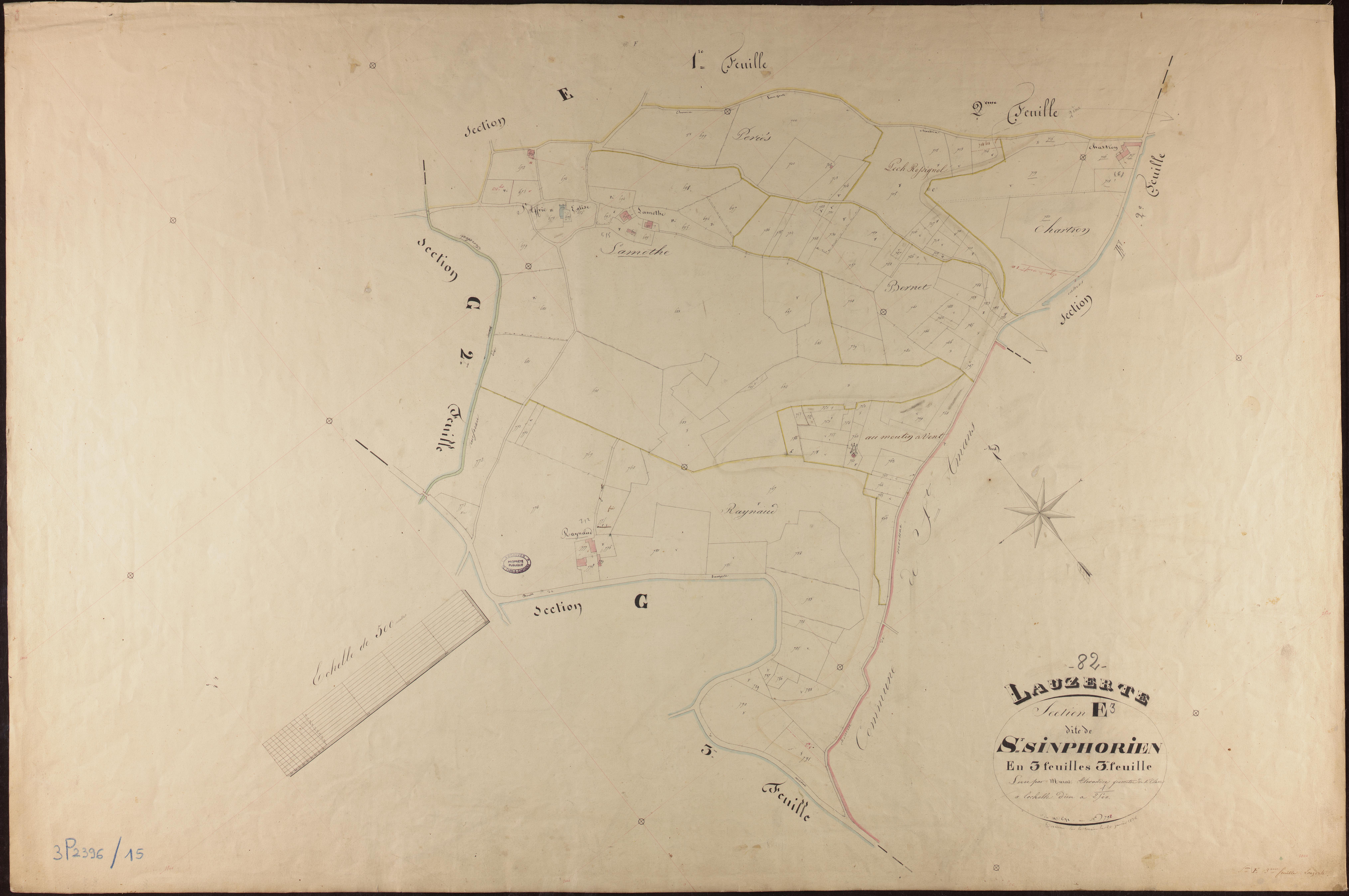 Lauzerte - Section E - Saint-Simphorien, 3e feuille