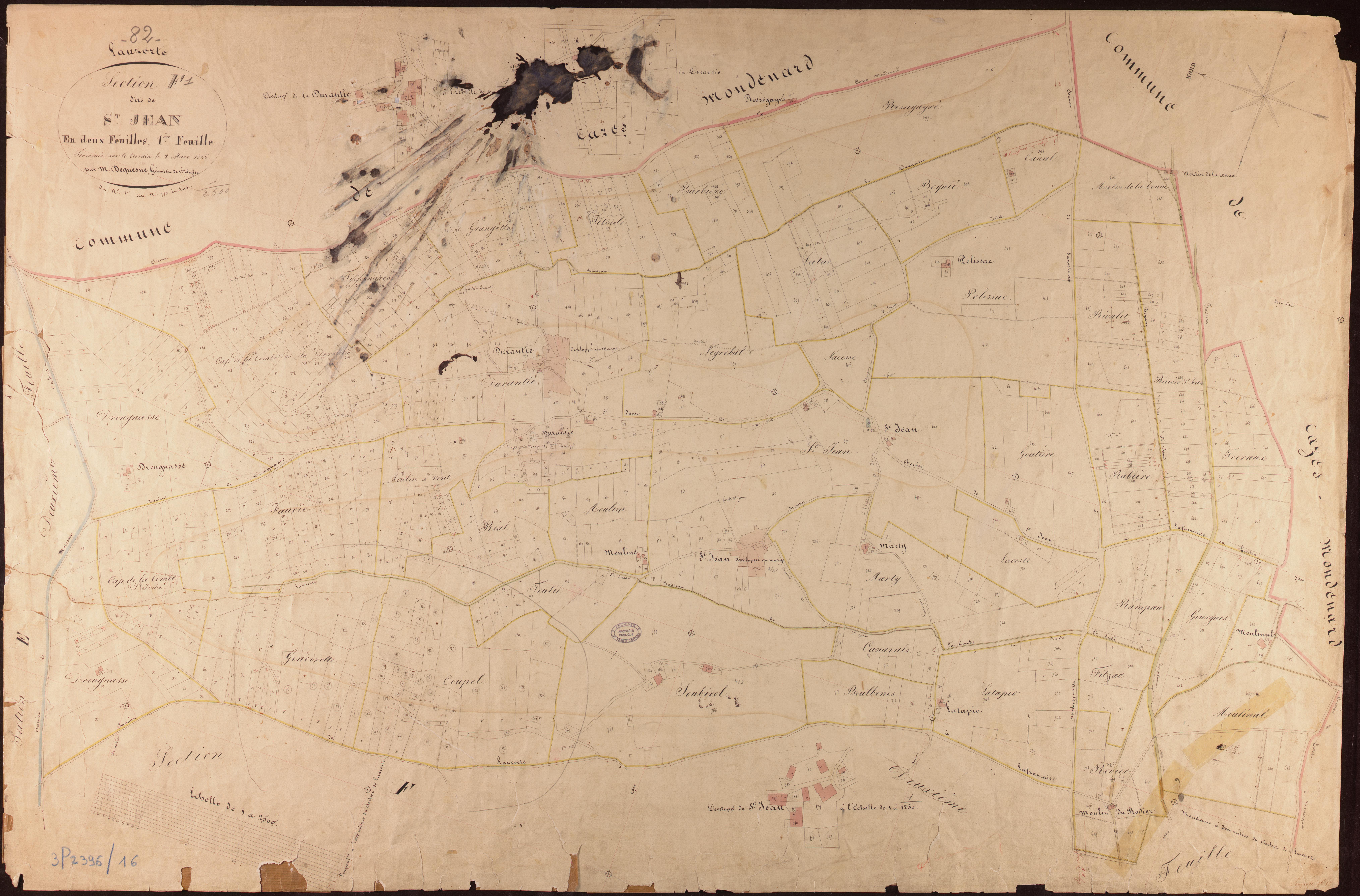 Lauzerte - Section F - Saint-Jean, 1ère feuille