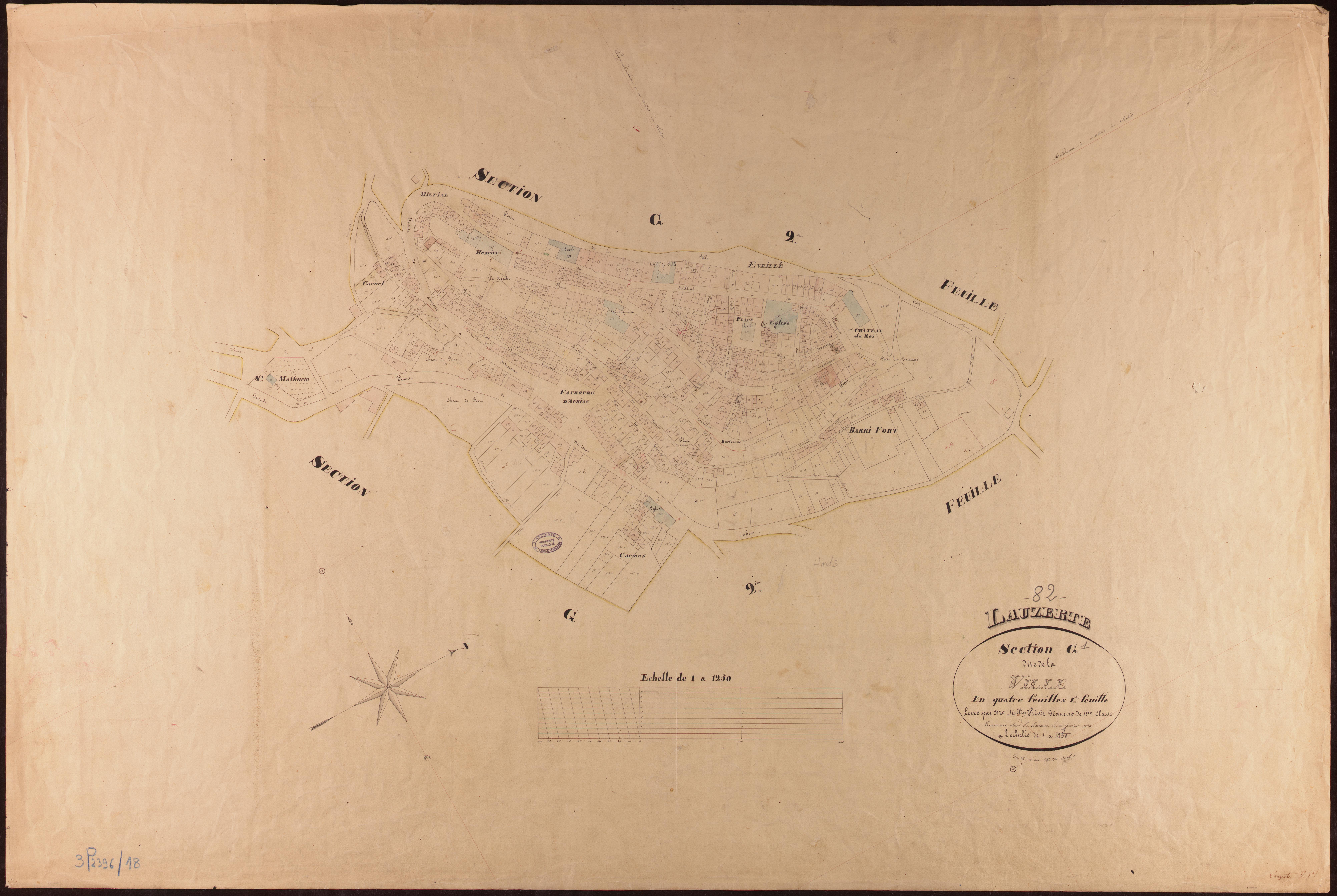 Lauzerte - Section G - La Ville, 1ère feuille