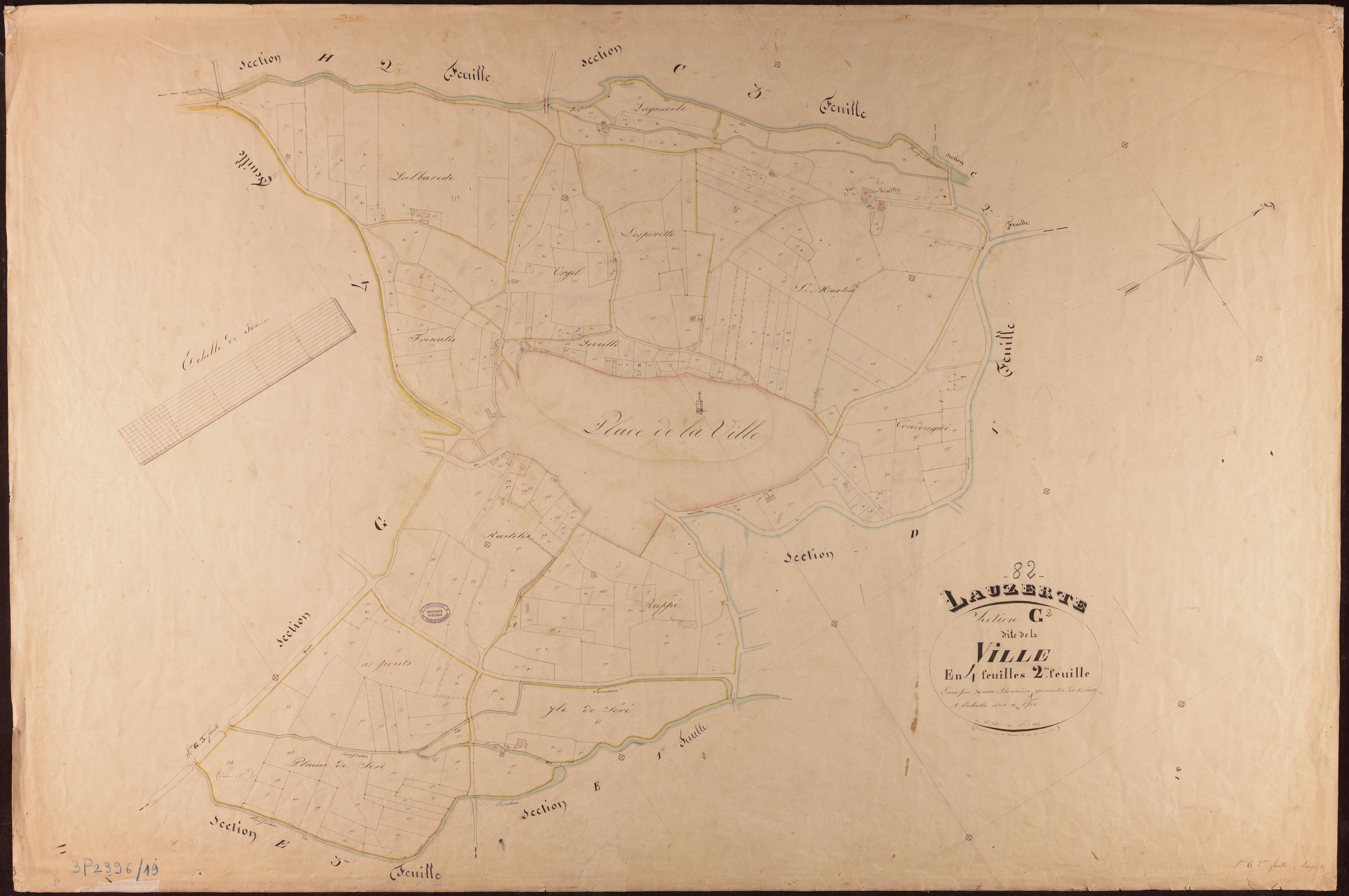 Lauzerte - Section G - La Ville, 2e feuille
