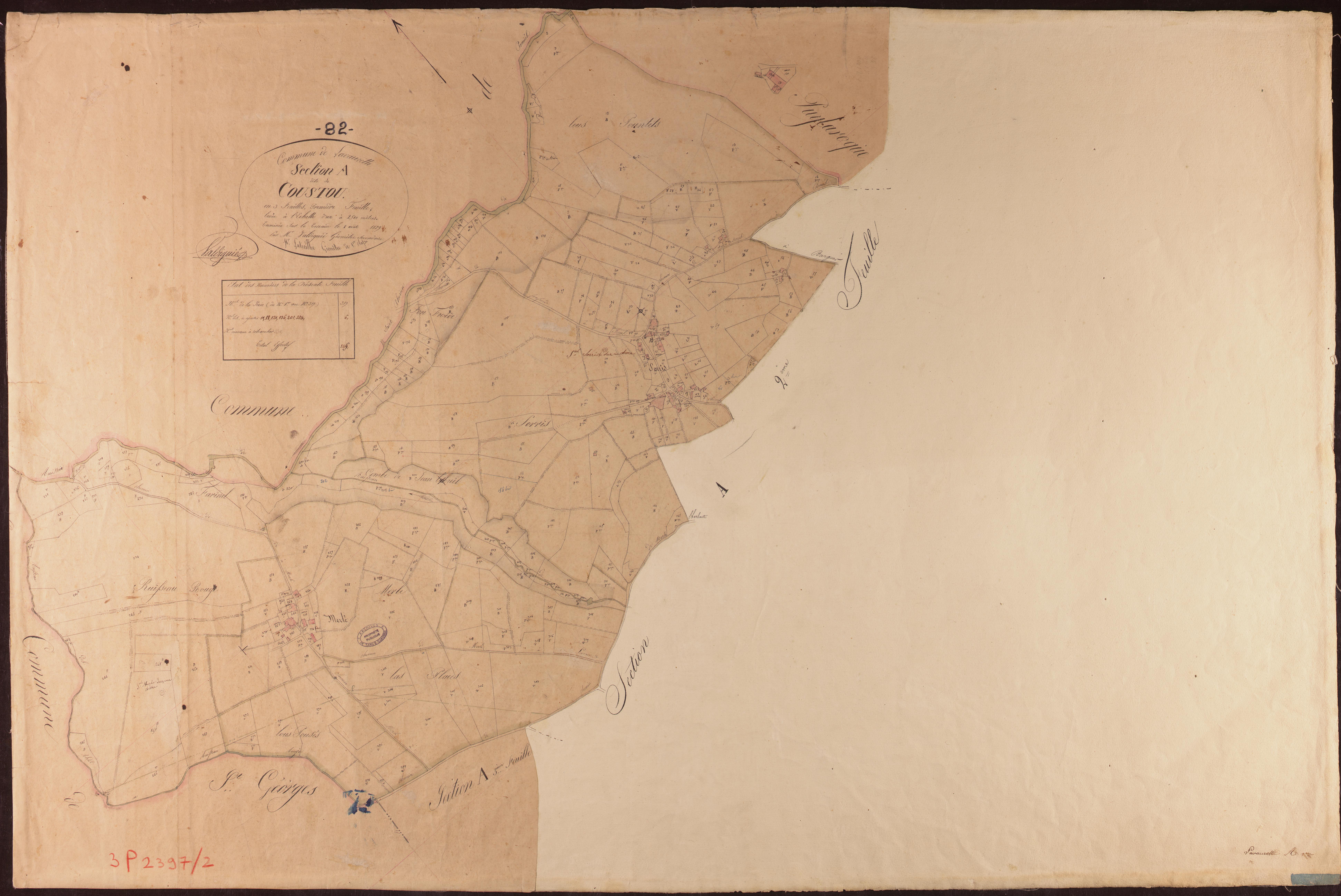 Lavaurette - Section A- Coustou, 1ère feuille