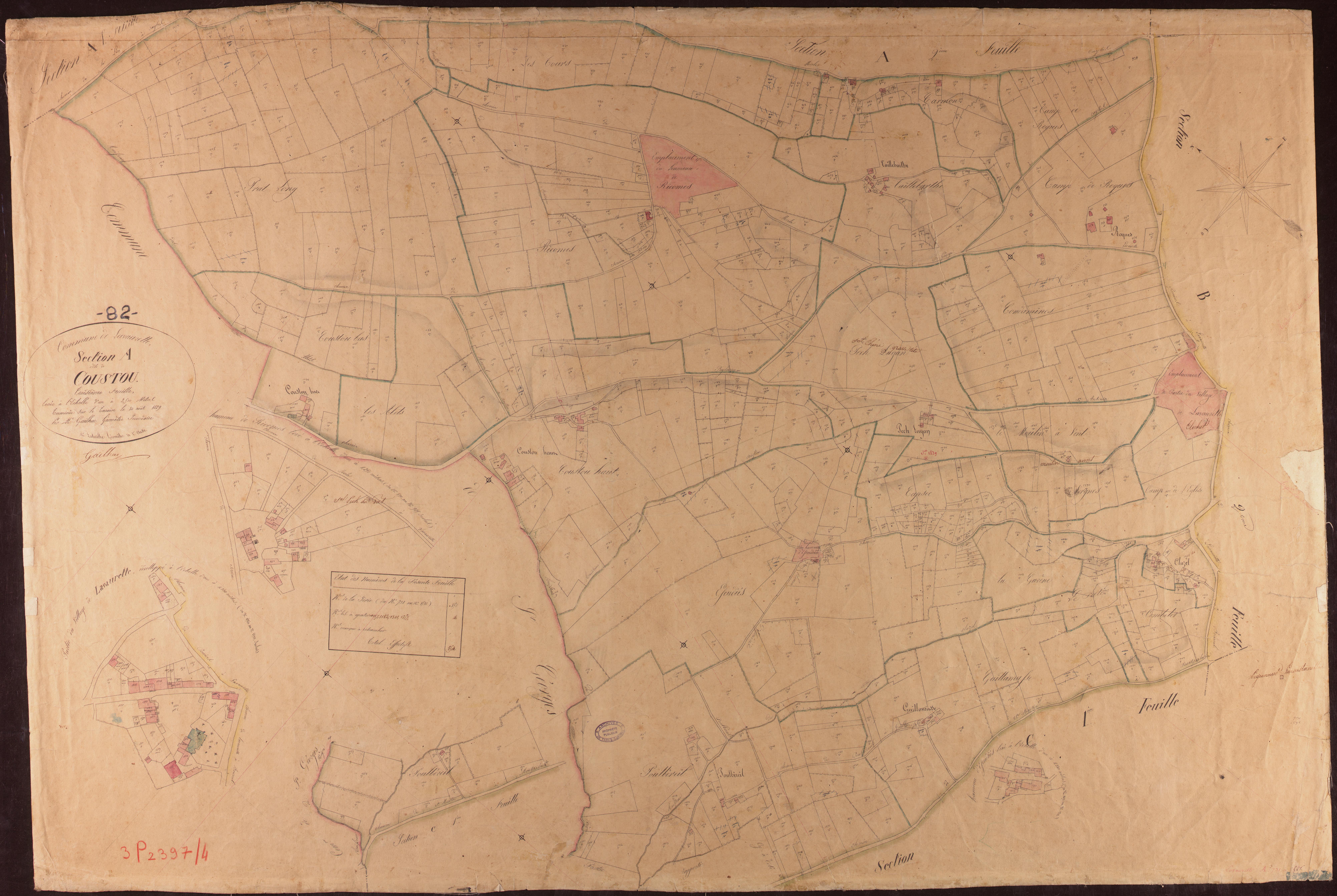 Lavaurette - Section A- Coustou, 3e feuille