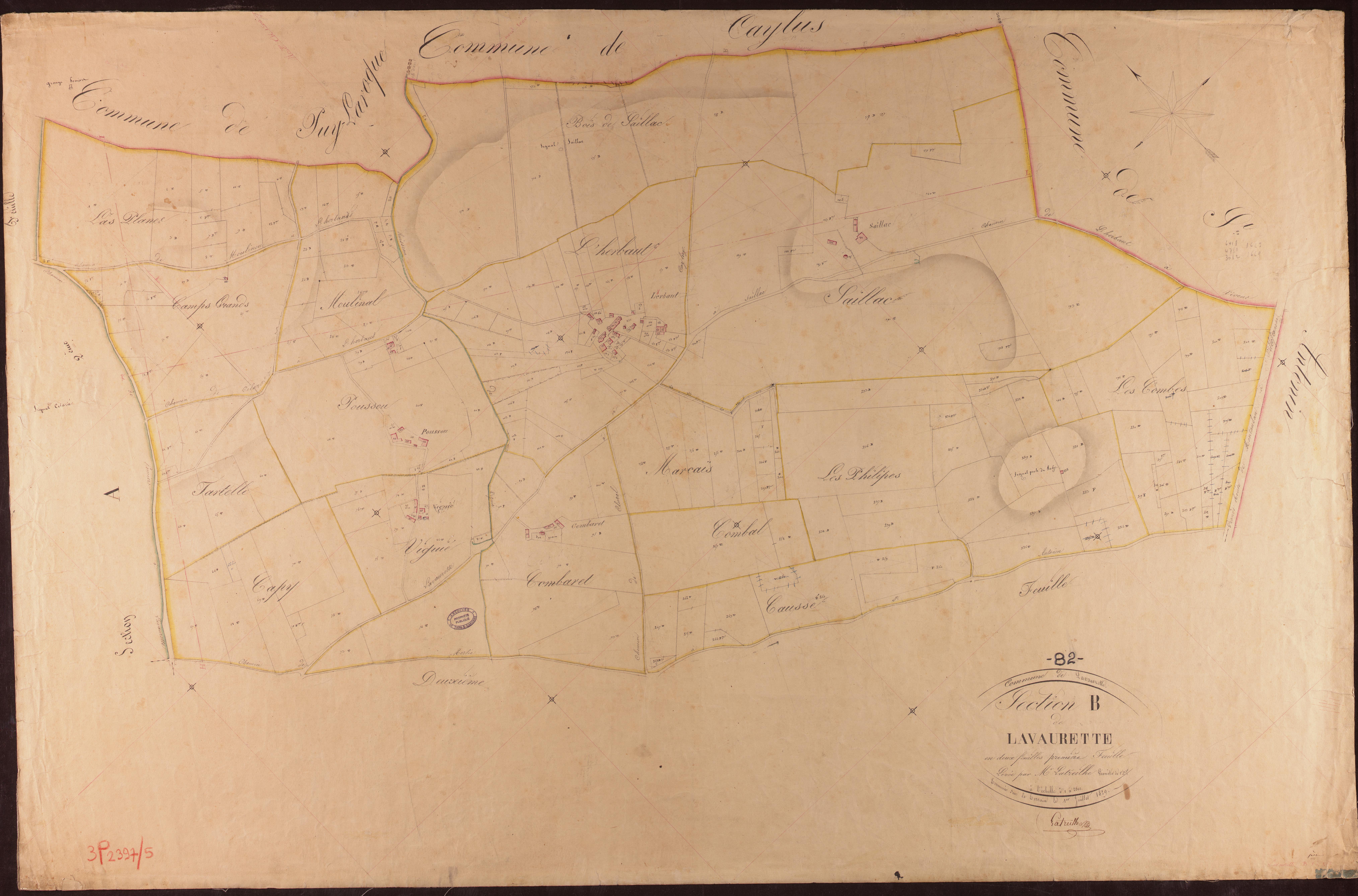 Lavaurette - Section B - Lavaurette, 1ère feuille