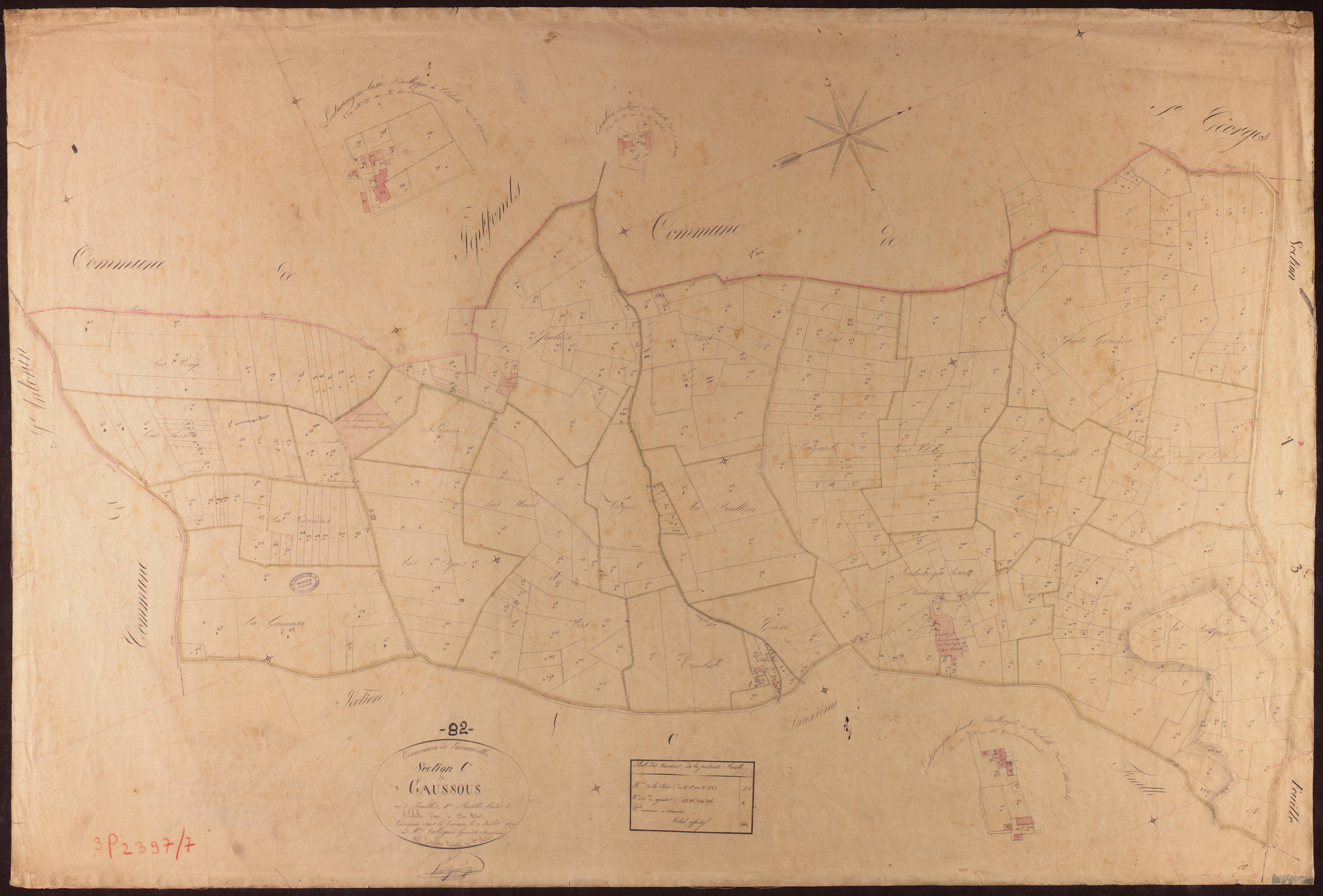 Lavaurette - Section C - Gaussous, 1ère feuille