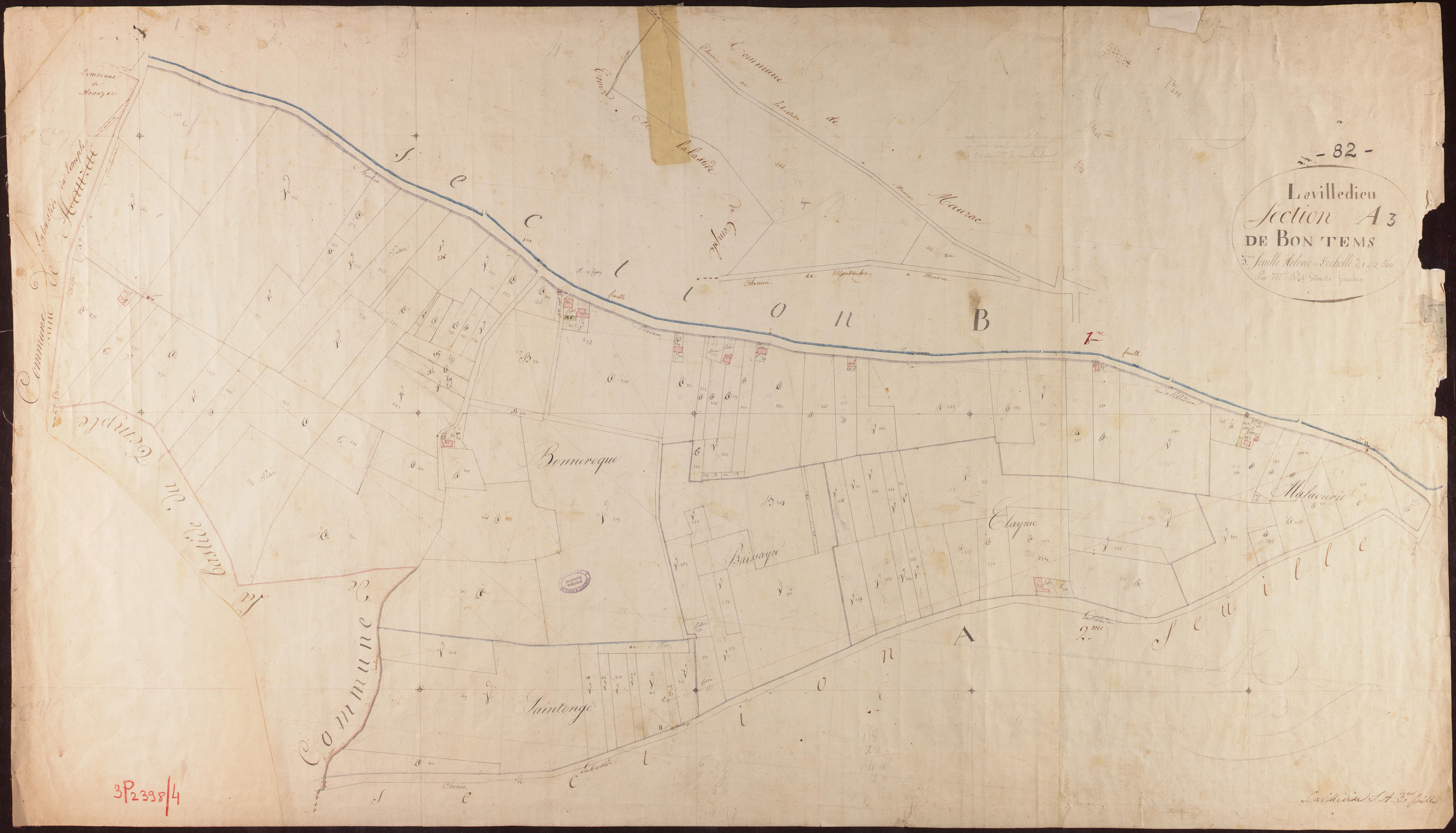 La Ville-Dieu-du-Temple - Section A - Bontems, 3e feuille