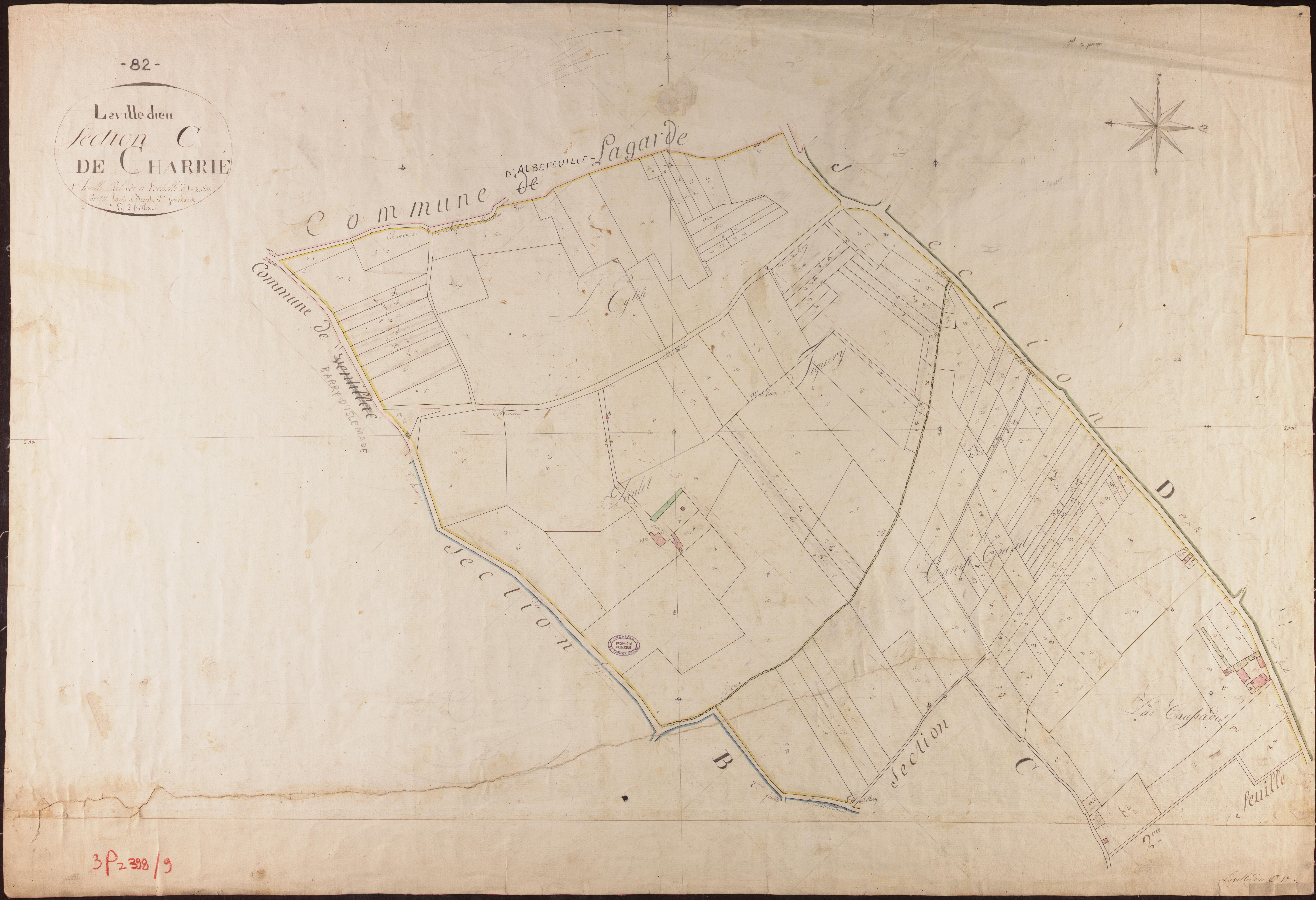 La Ville-Dieu-du-Temple - Section C - Charrié, 1ère feuille
