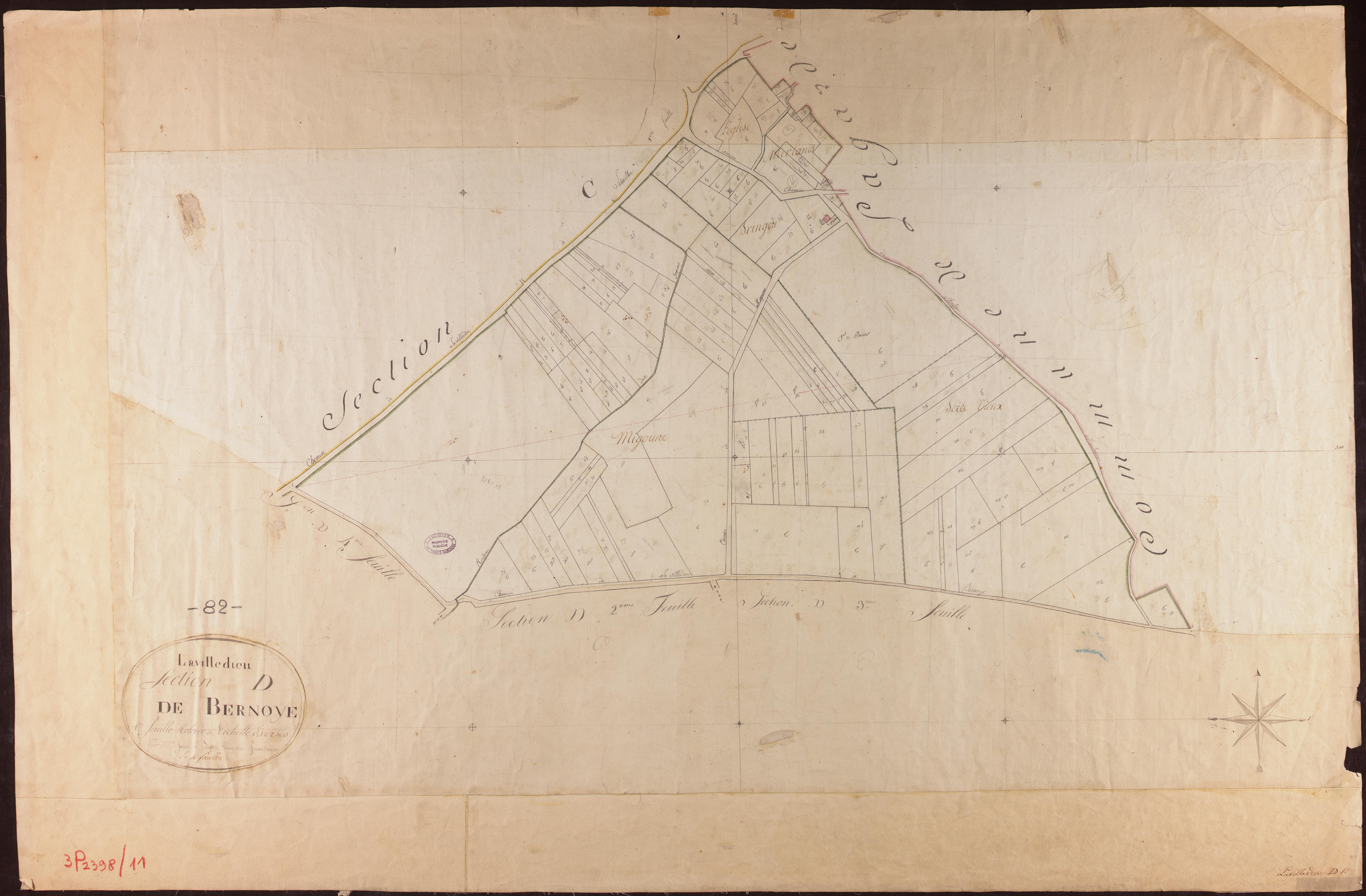 La Ville-Dieu-du-Temple - Section D - Bernoye, 1ère feuille
