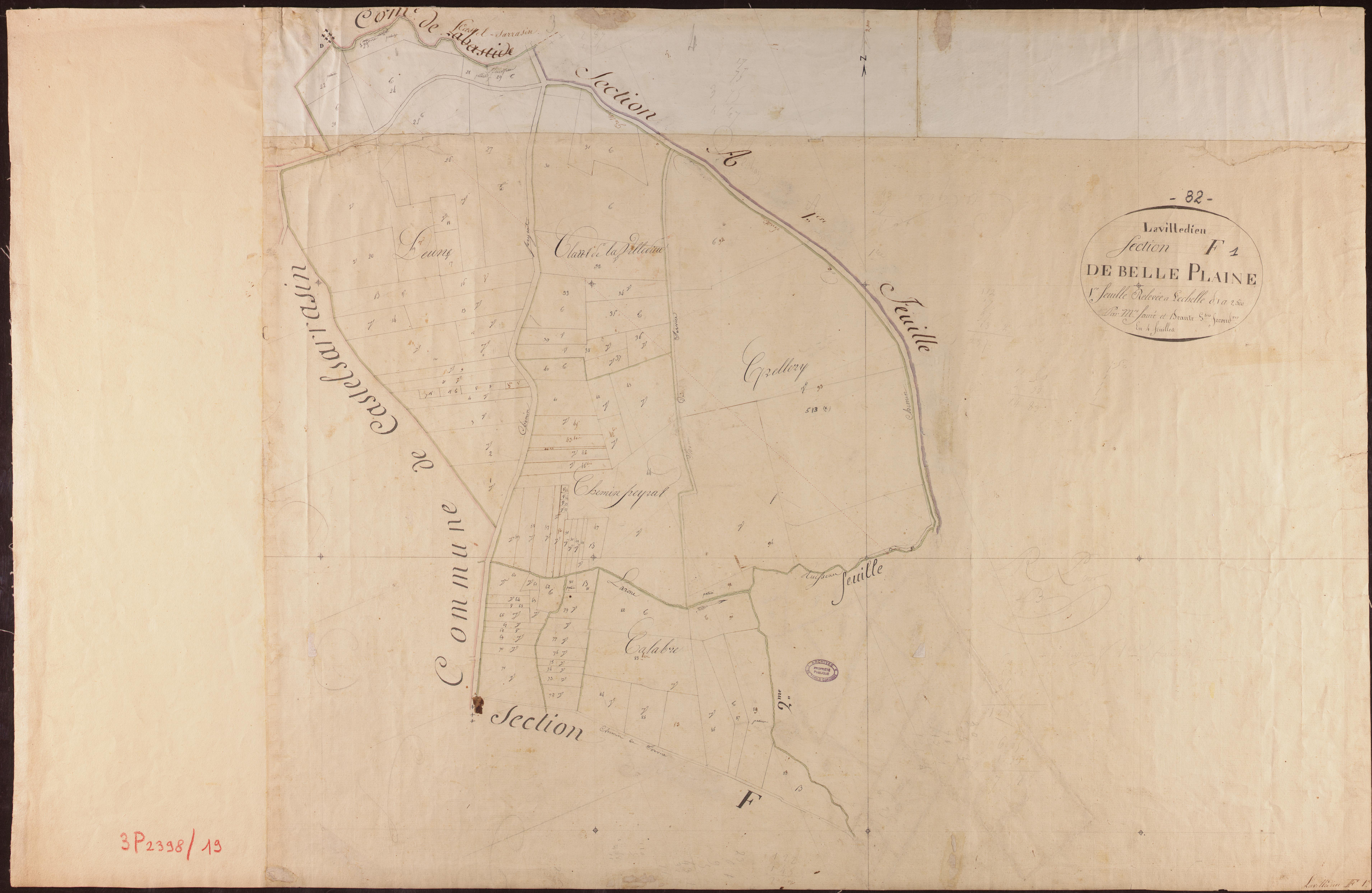 La Ville-Dieu-du-Temple - Section F - Belle Plaine, 1ère feuille