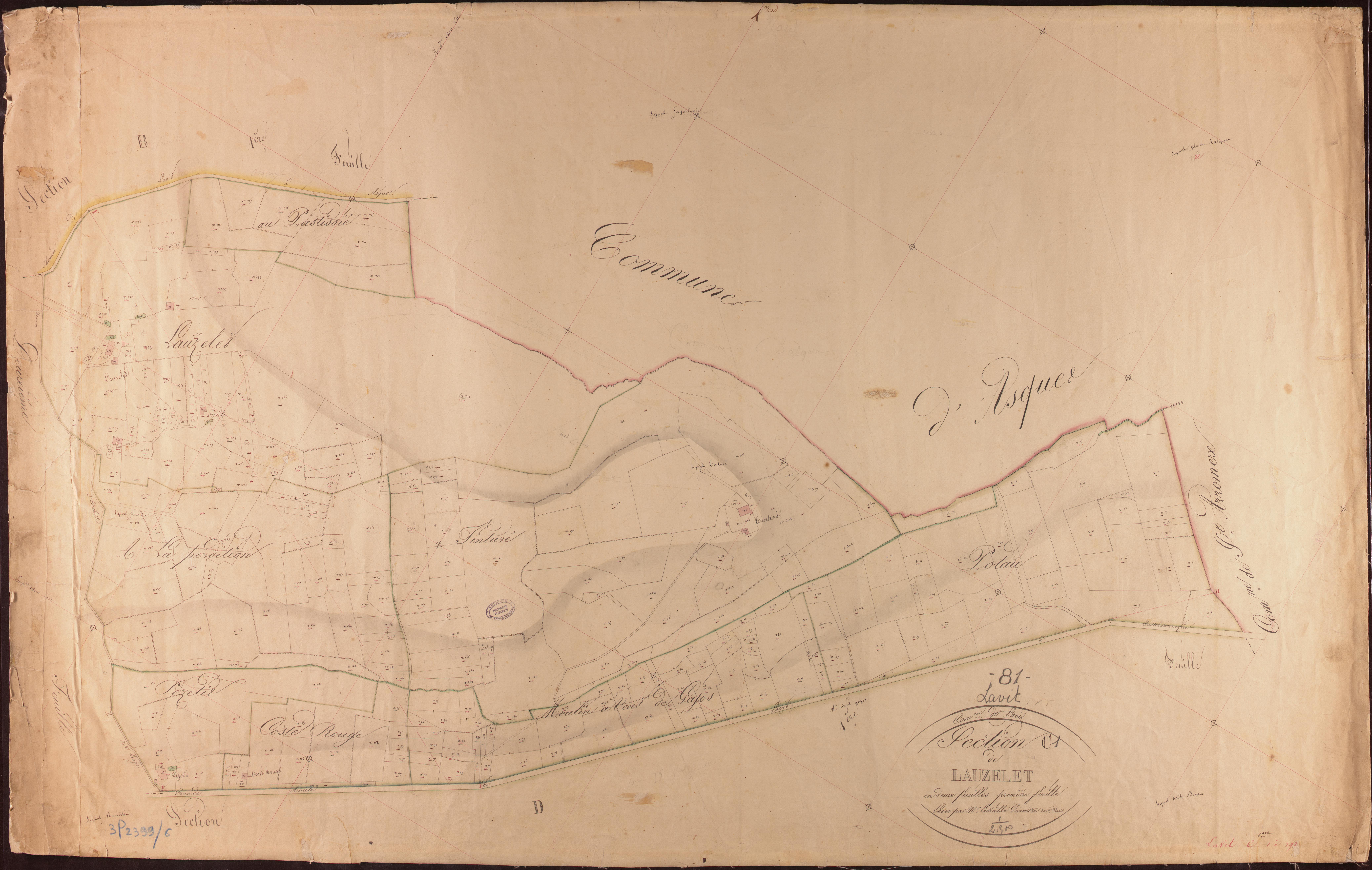 Lavit - Section C - Lauzelet, 1ère feuille