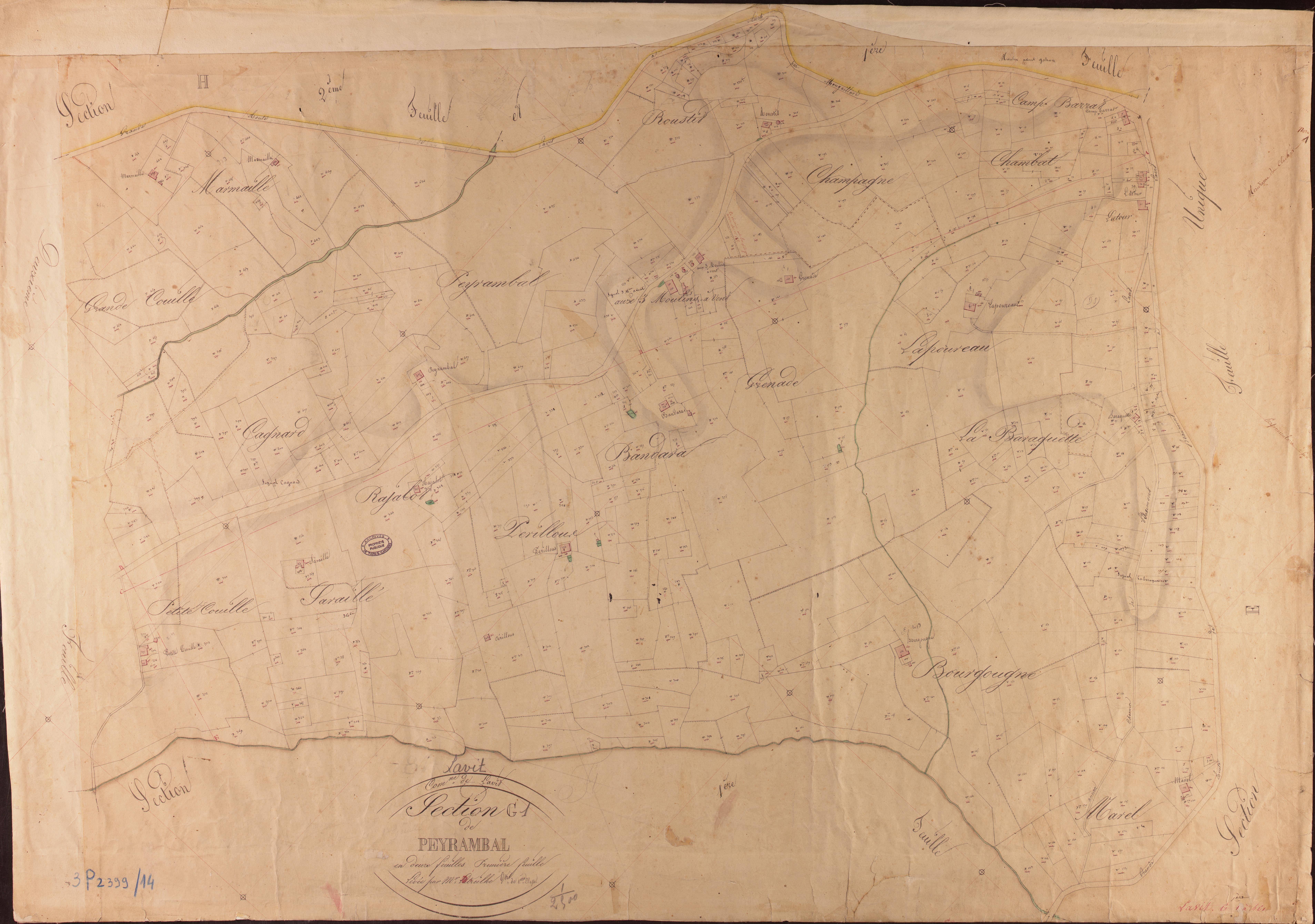 Lavit - Section G - Peyrambal, 1ère feuille