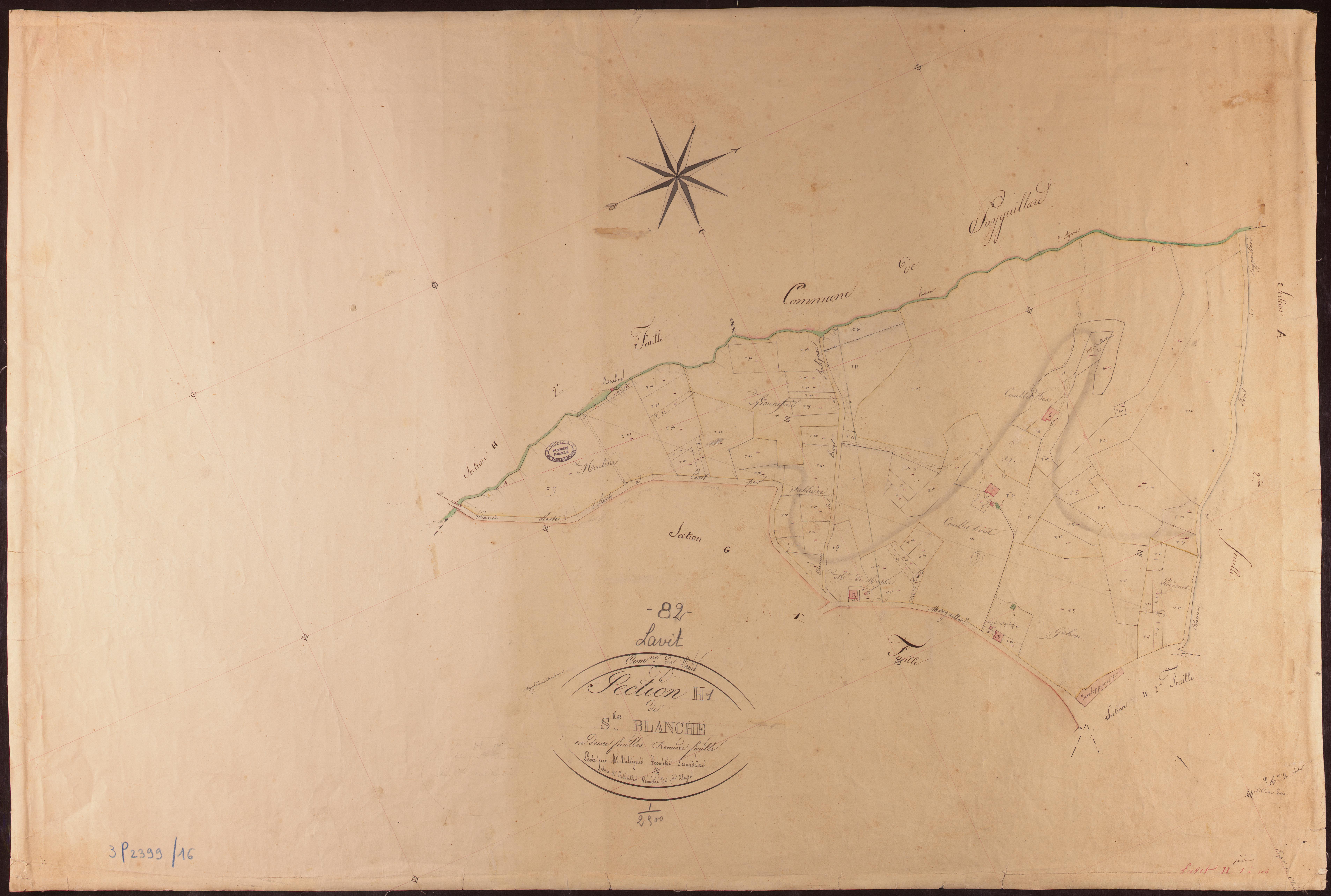 Lavit - Section H - Sainte-Blanche, 1ère feuille