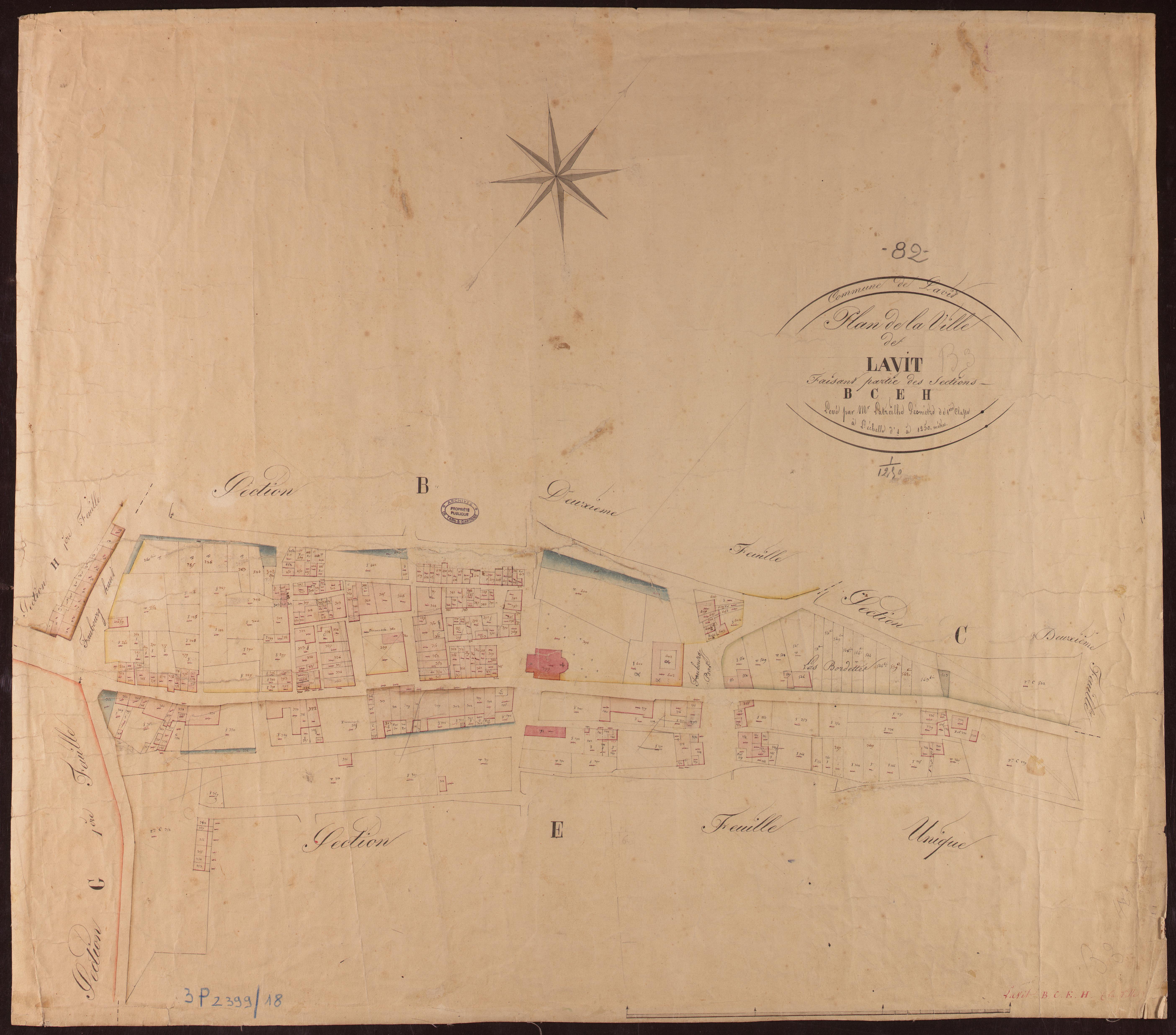 Lavit - Sections B, C, E, H : développement du village