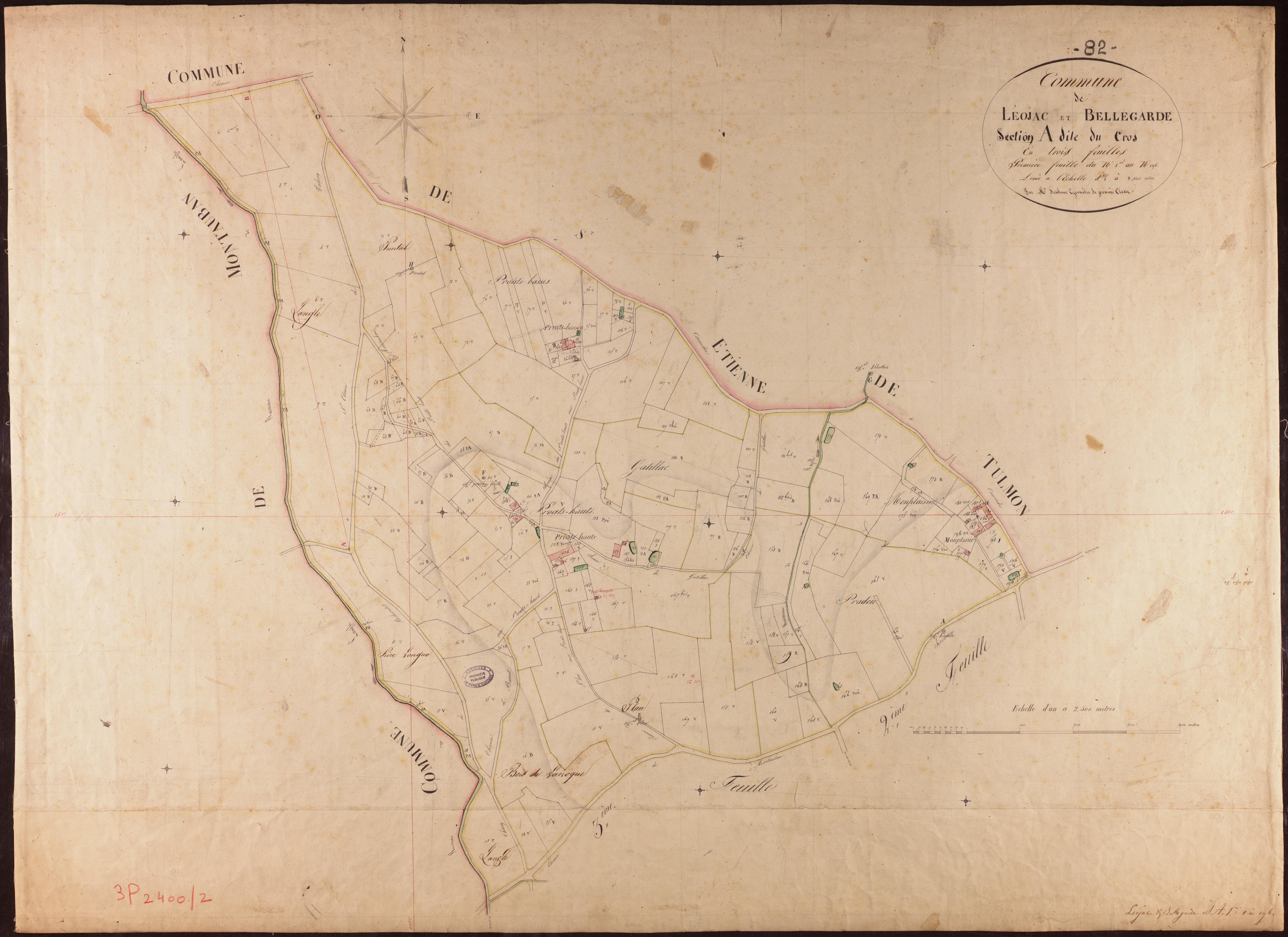 Léojac - Section A - Le Cros, 1ère feuille