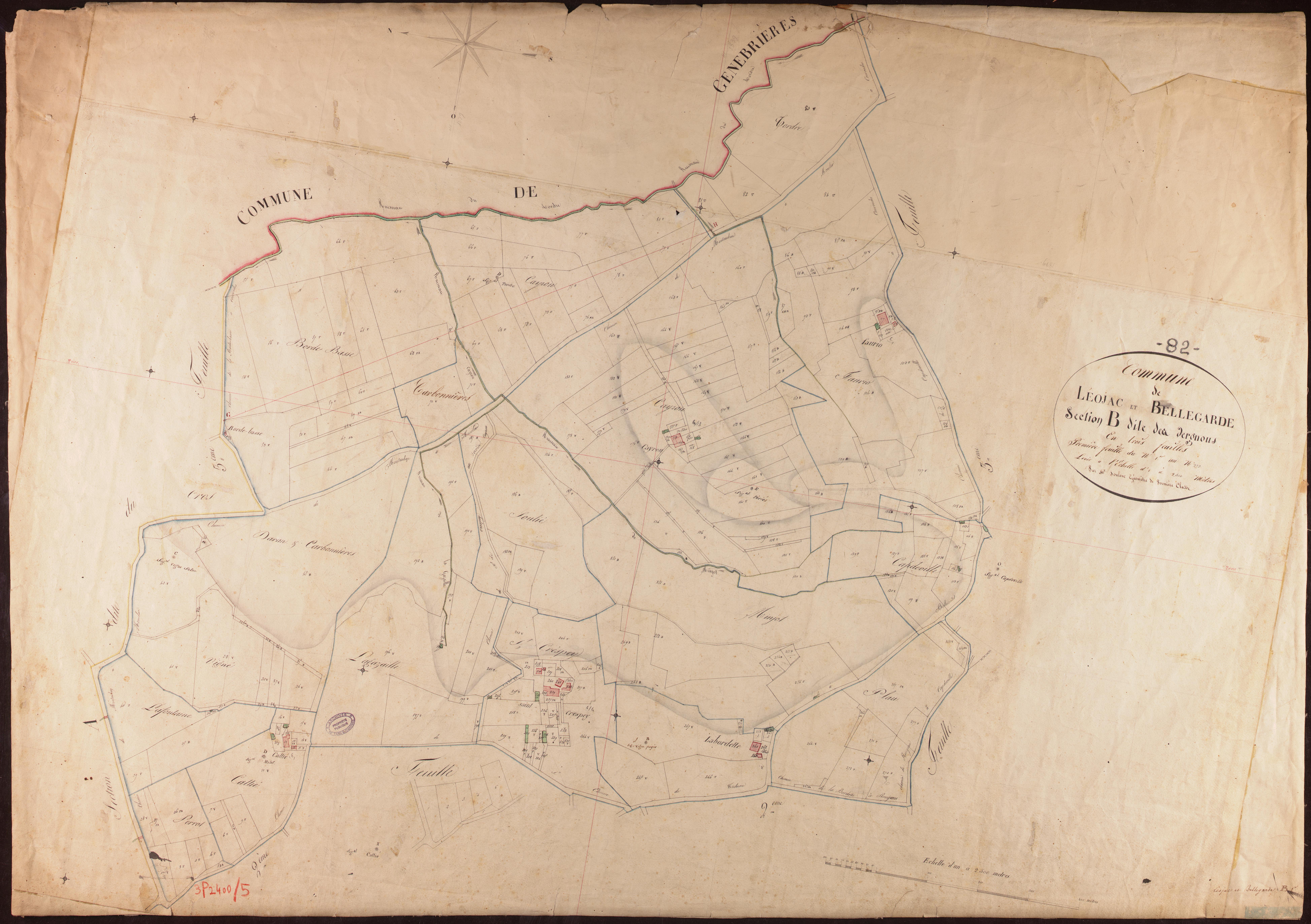 Léojac - Section B - Les Vergnous, 1ère feuille