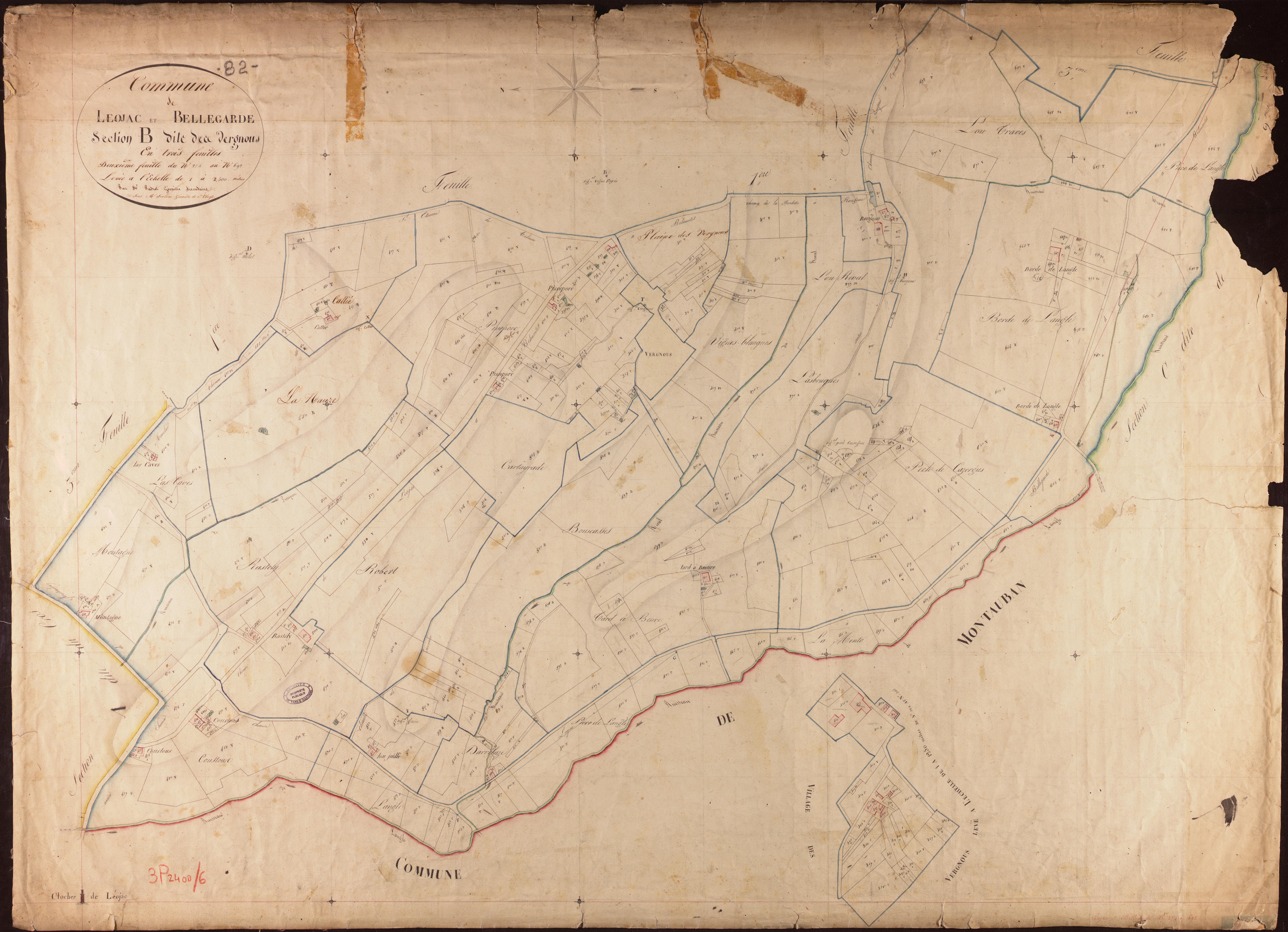 Léojac - Section B - Les Vergnous, 2e feuille