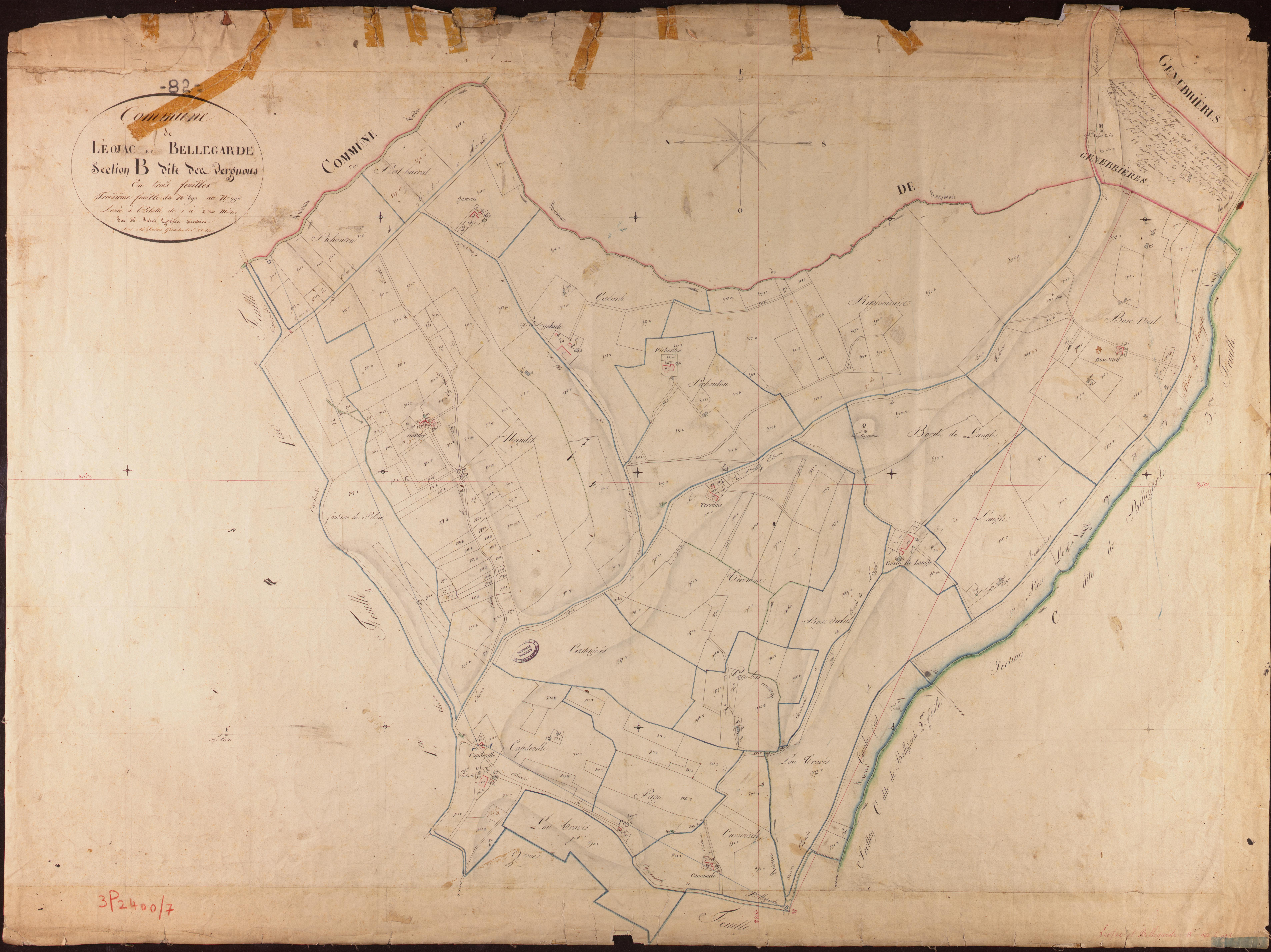 Léojac - Section B - Les Vergnous, 3e feuille