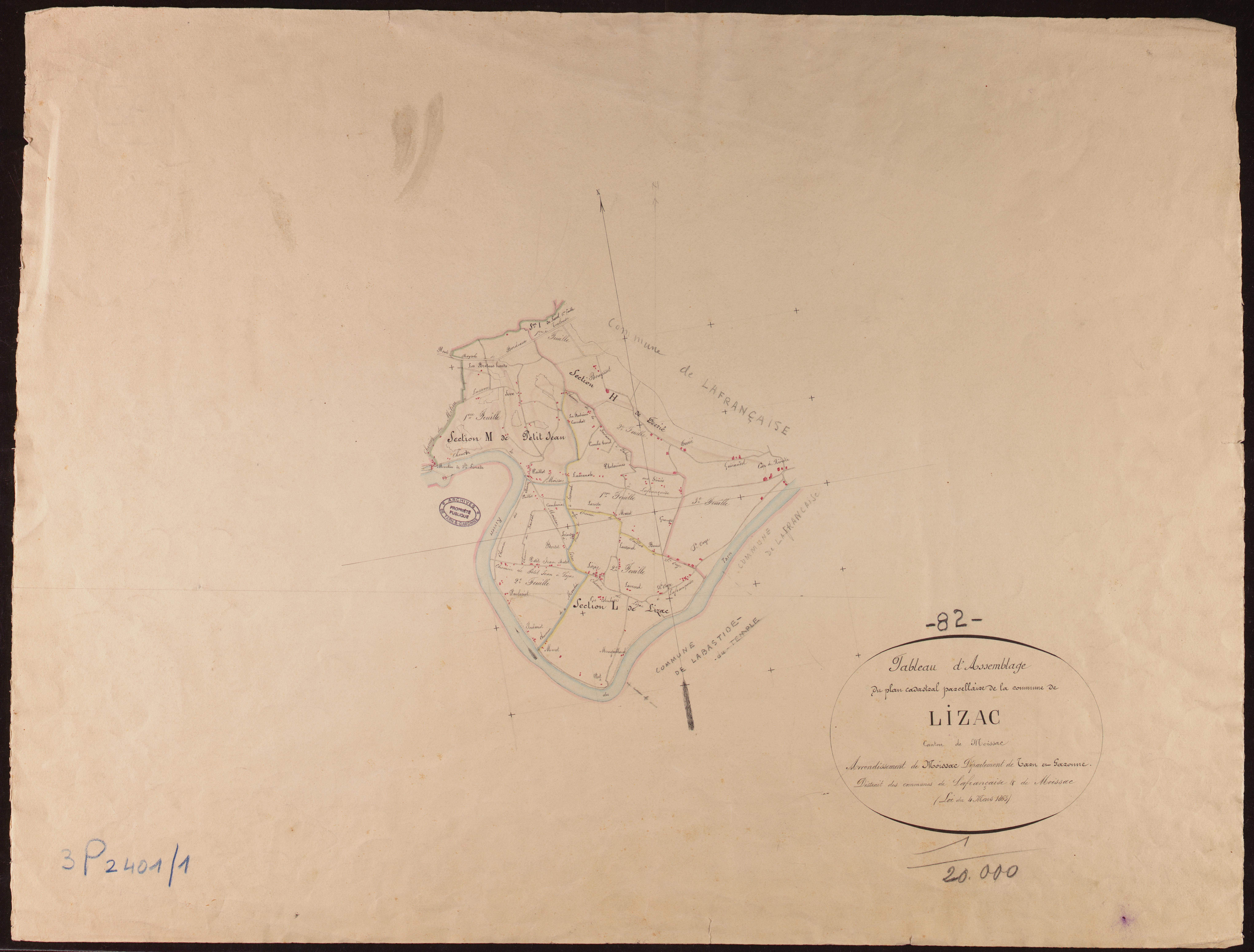 Lizac - Tableau d'assemblage