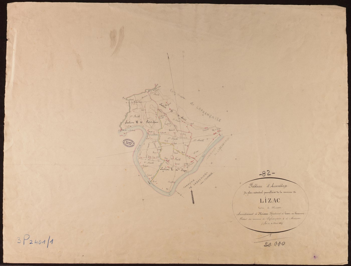 Lizac - Tableau d'assemblage