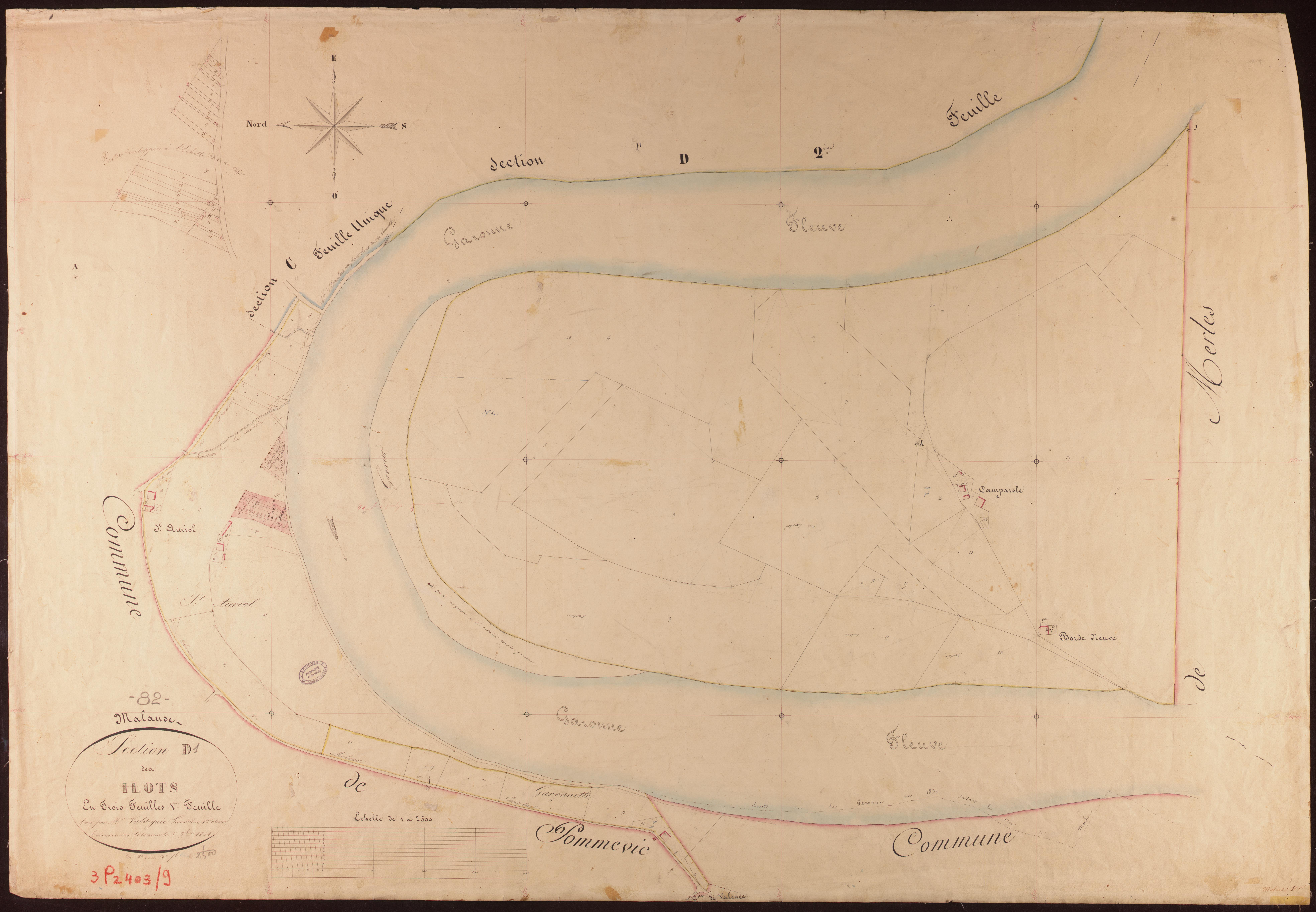 Malause - Section D - Les Ilôts, 1ère feuille