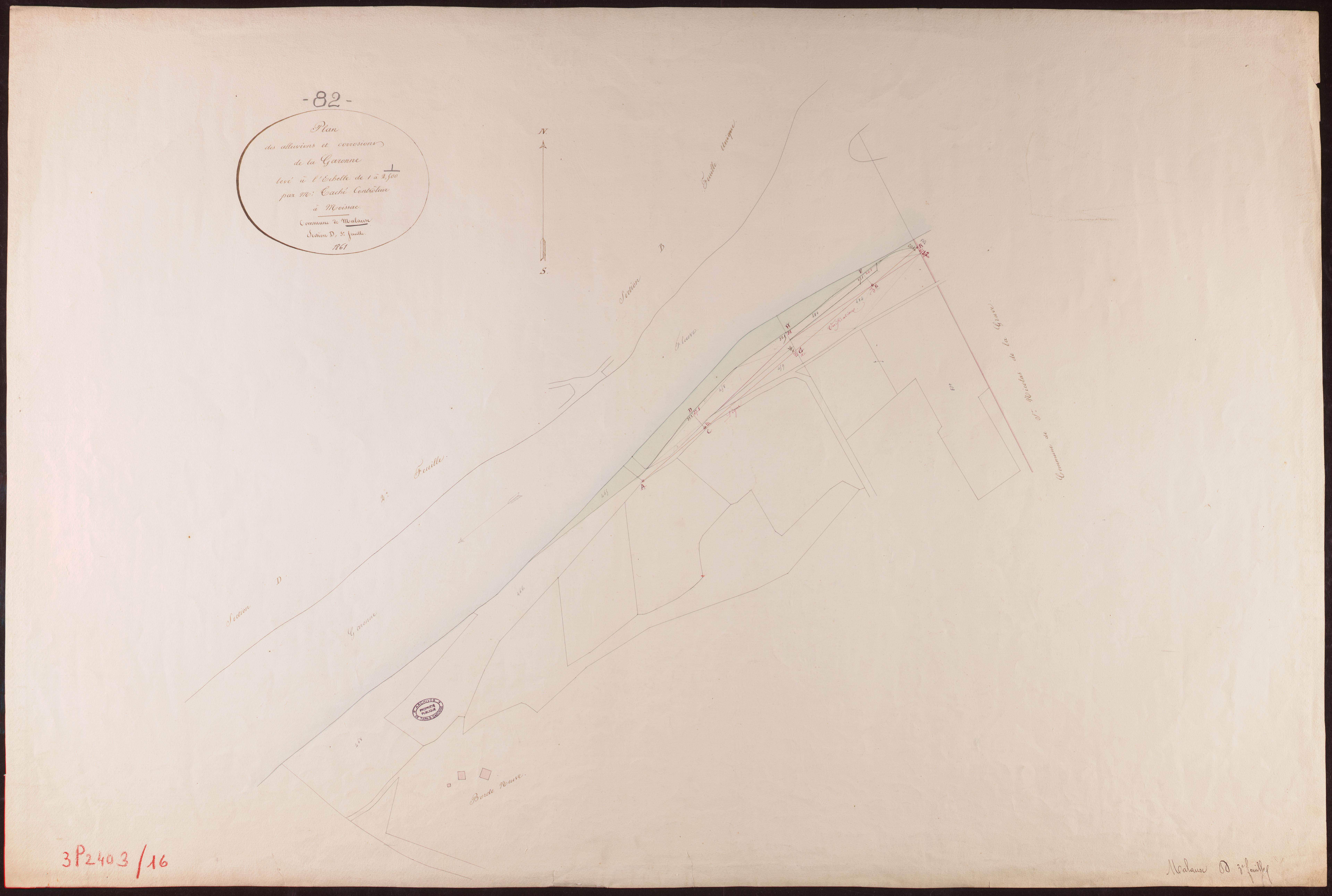 Malause - Section D - Les Ilôts, 3e feuille : alluvions et corrosions