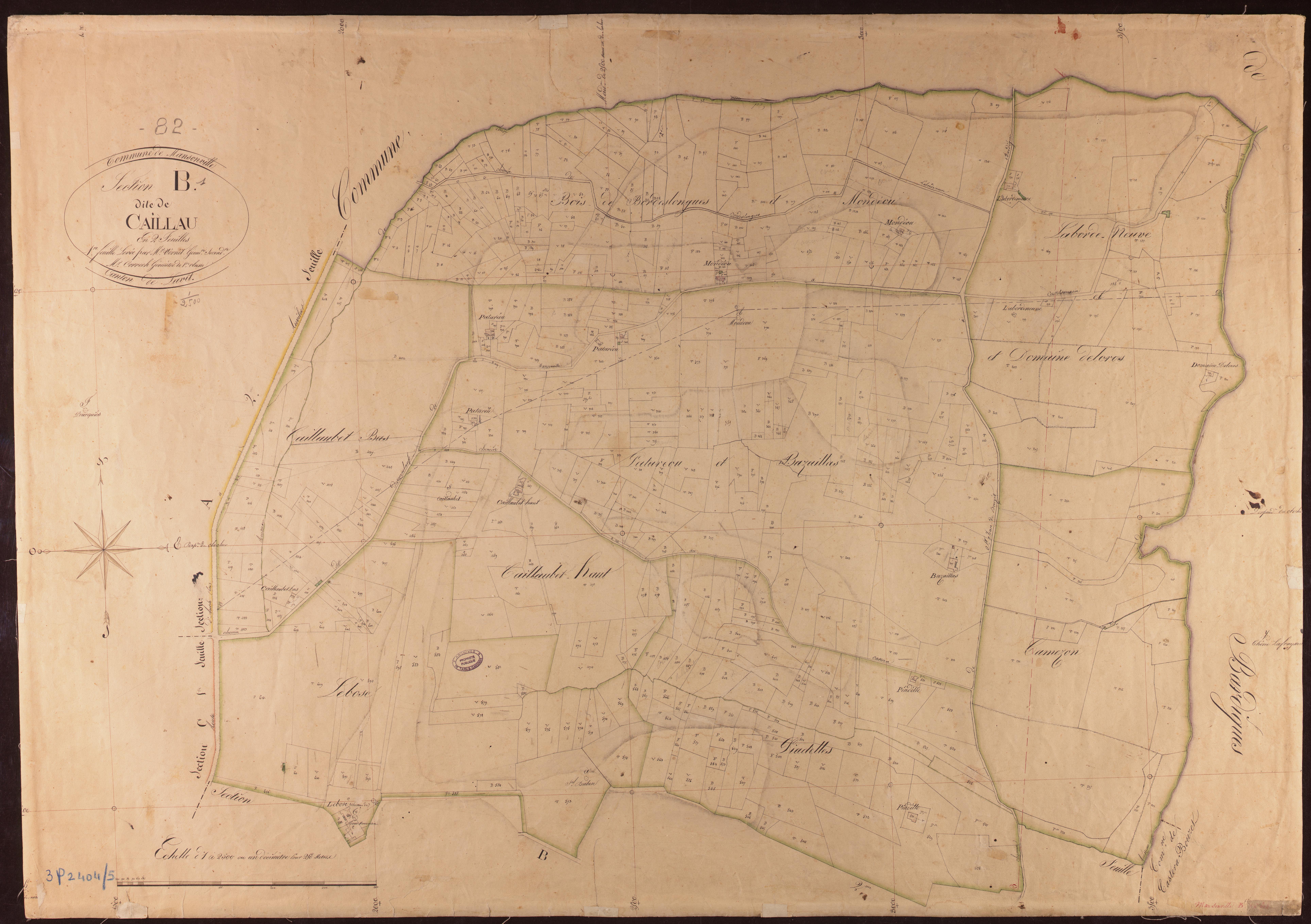 Mansonville - Section B - Caillau, 1ère feuille