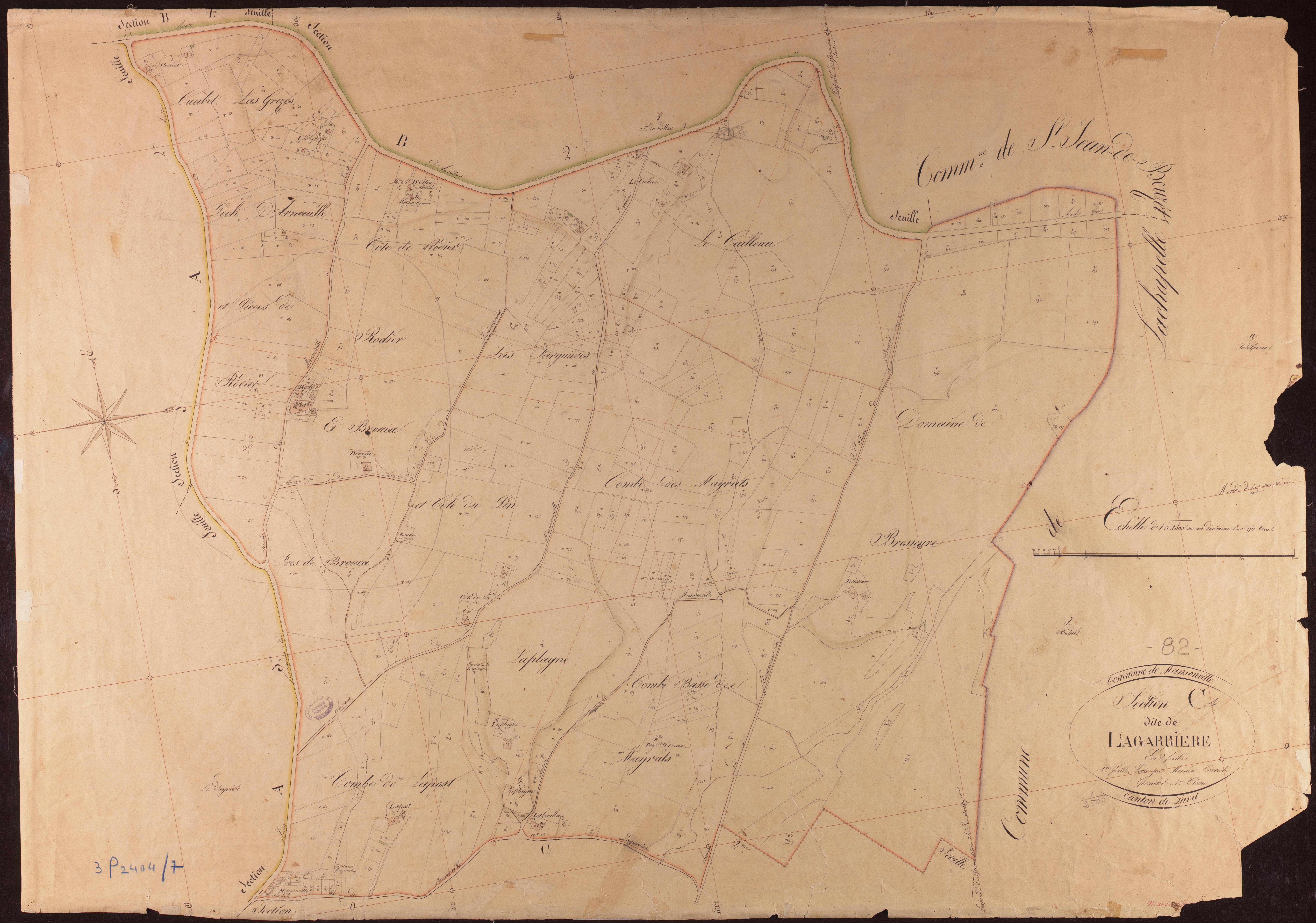 Mansonville - Section C - Lagarrière, 1ère feuille