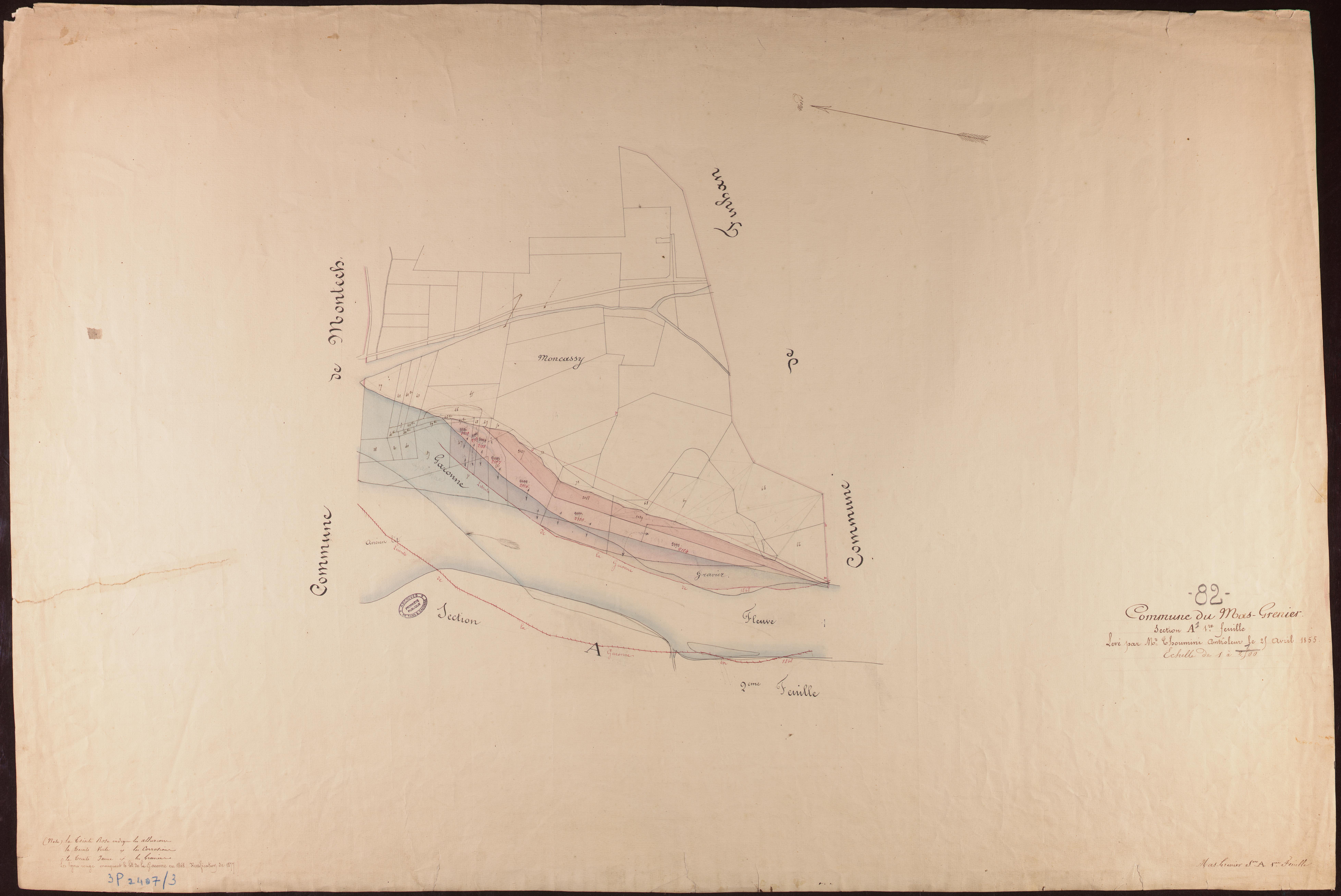 Mas-Grenier - Section A - Saint-Cassian, 1ère feuille : alluvions et corrosions