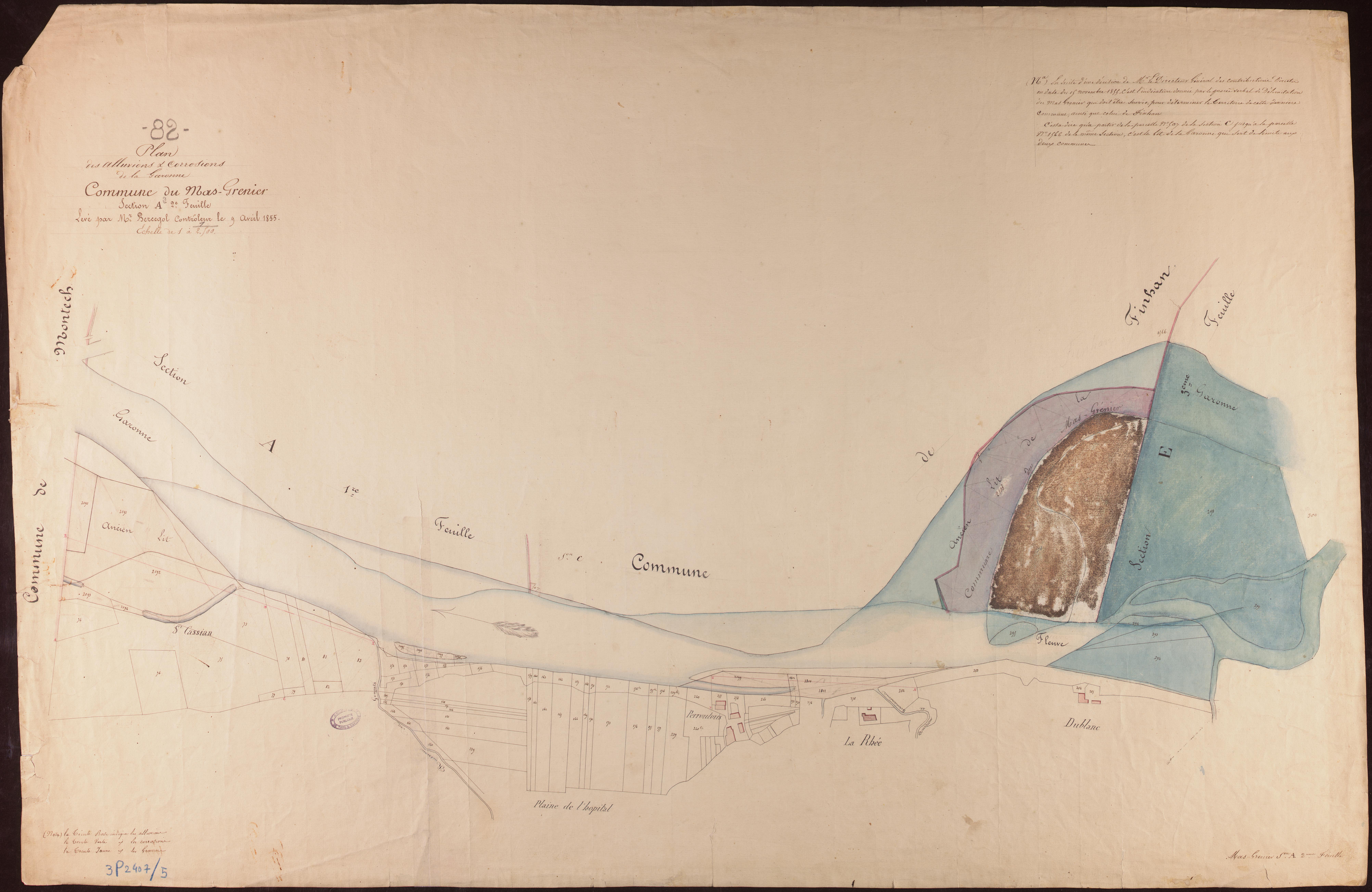 Mas-Grenier - Section A - Saint-Cassian, 2e feuille : alluvions et corrosions
