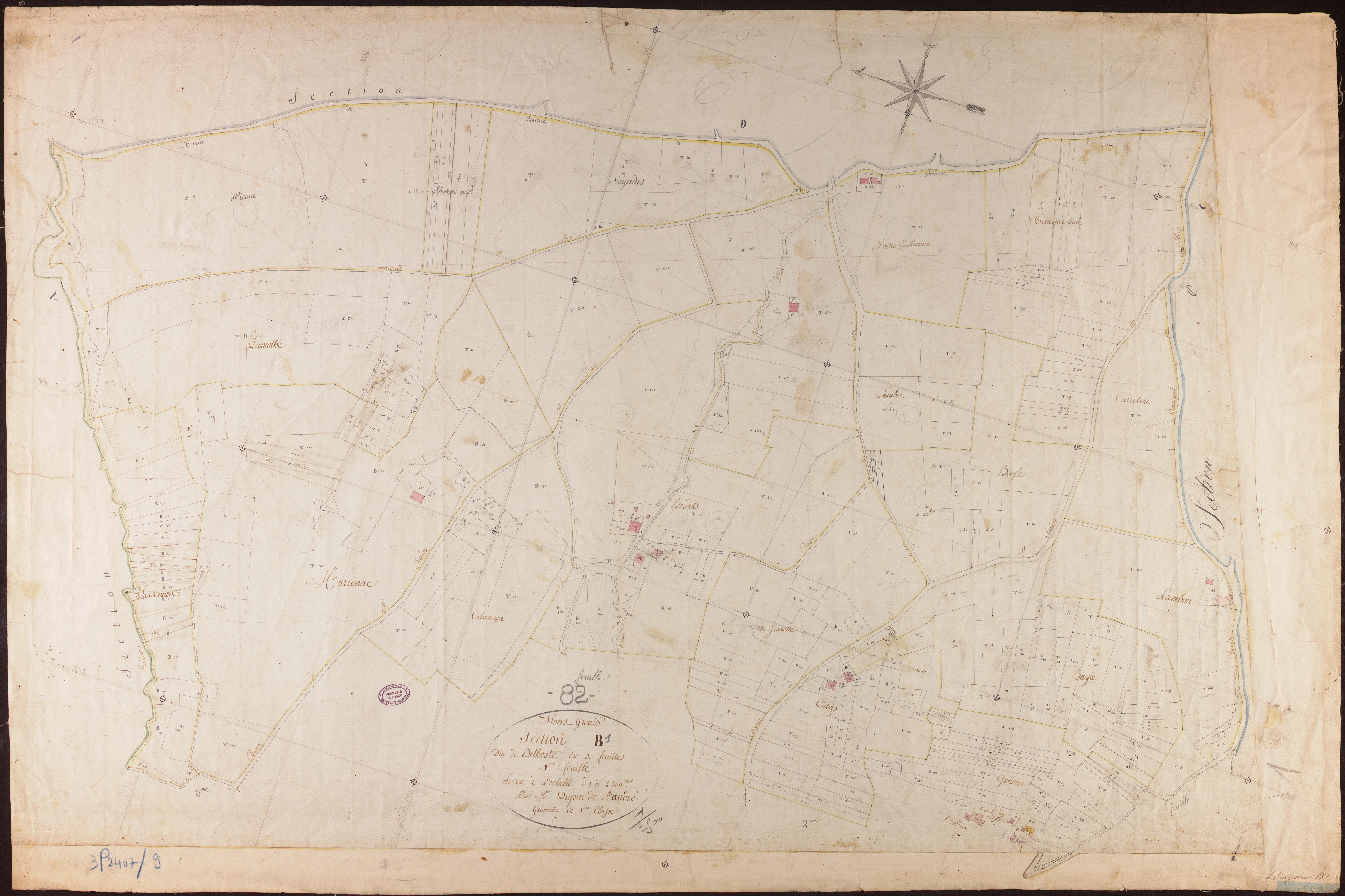 Mas-Grenier - Section B - Belhoste, 1ère feuille