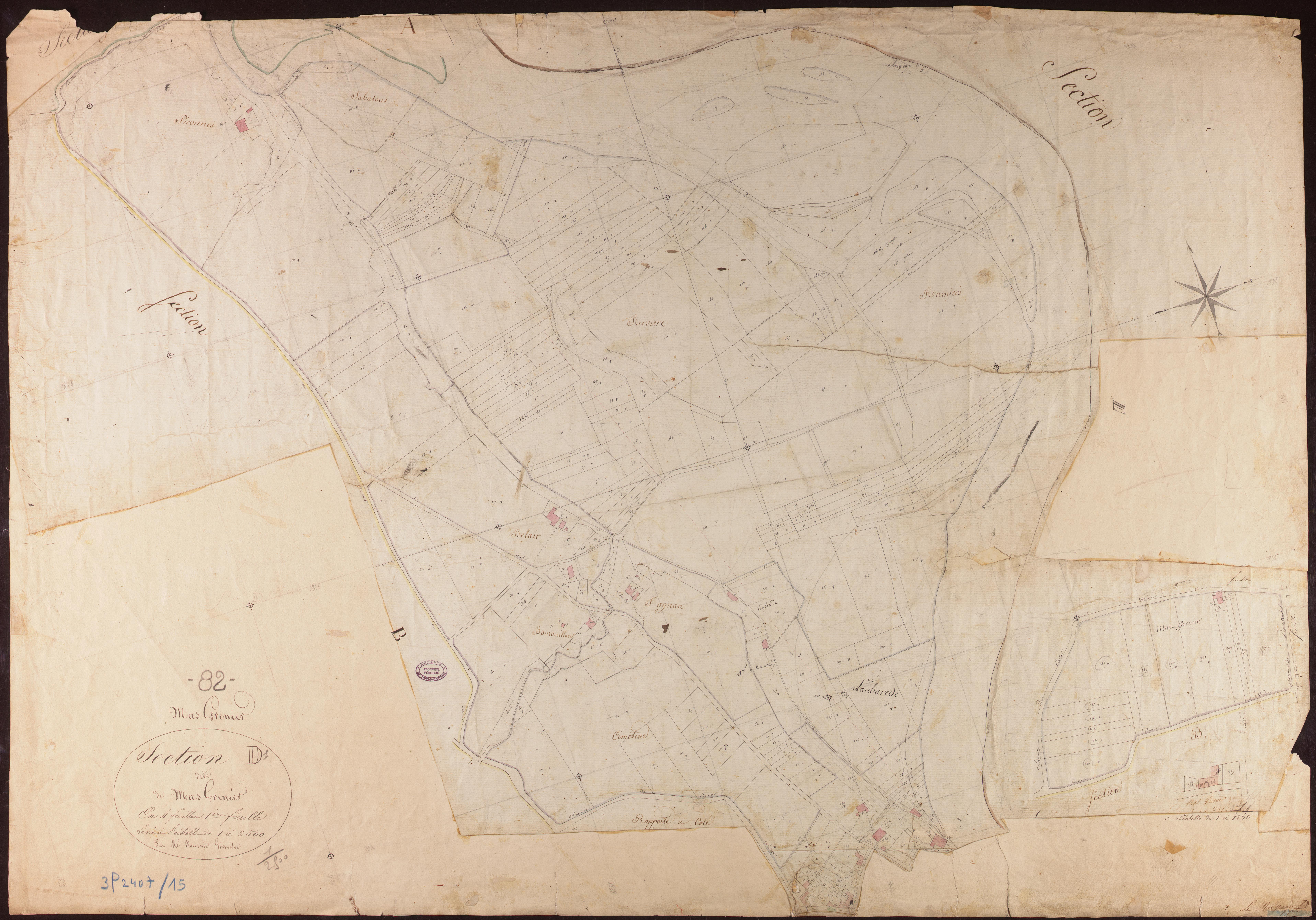 Mas-Grenier - Section D - Mas-Grenier, 1ère feuille