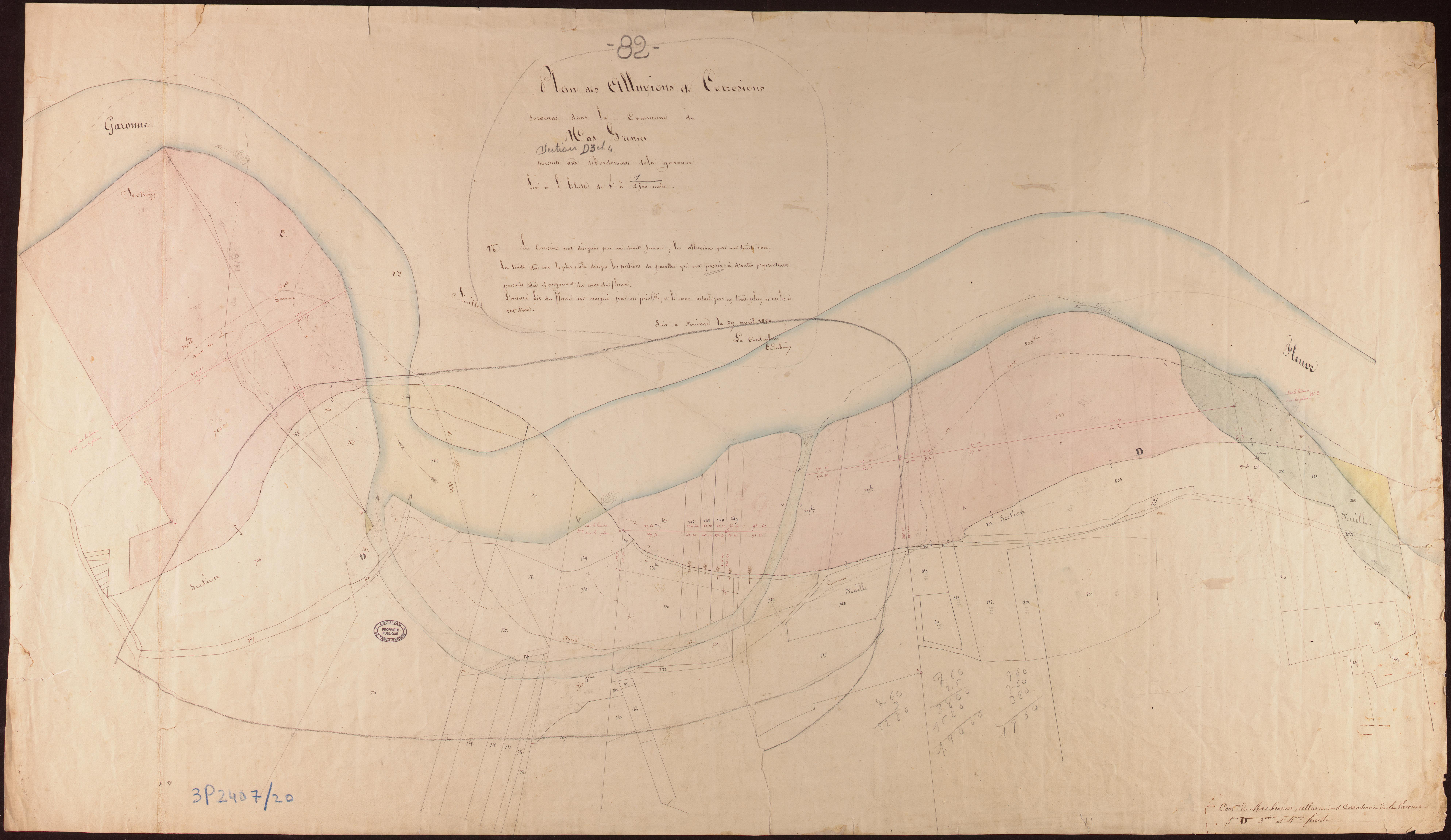 Mas-Grenier - Section D - Mas-Grenier, 3e et 4e feuille : alluvions et corrosions