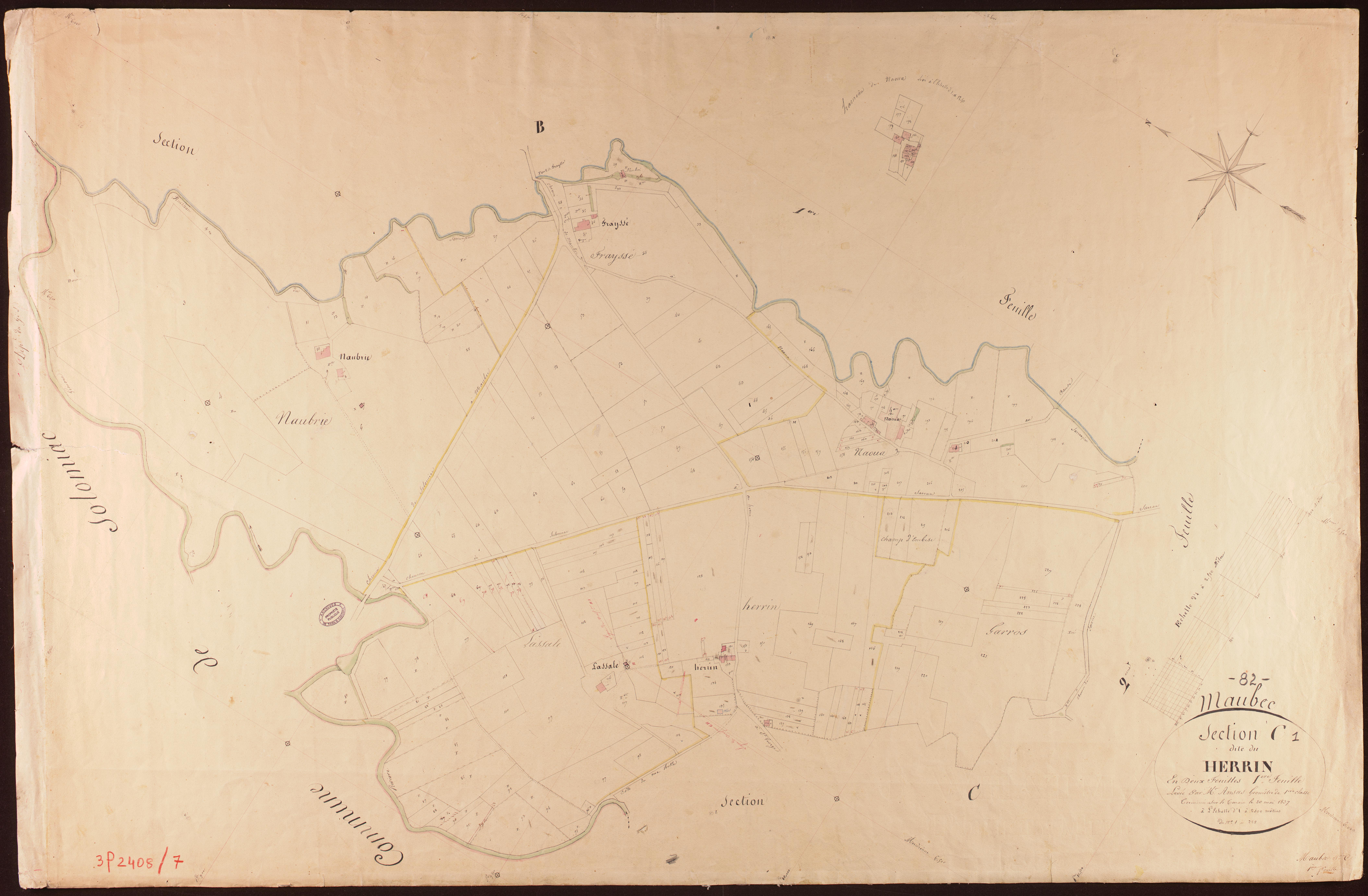 Maubec - Section C - Le Herrin, 1ère feuille