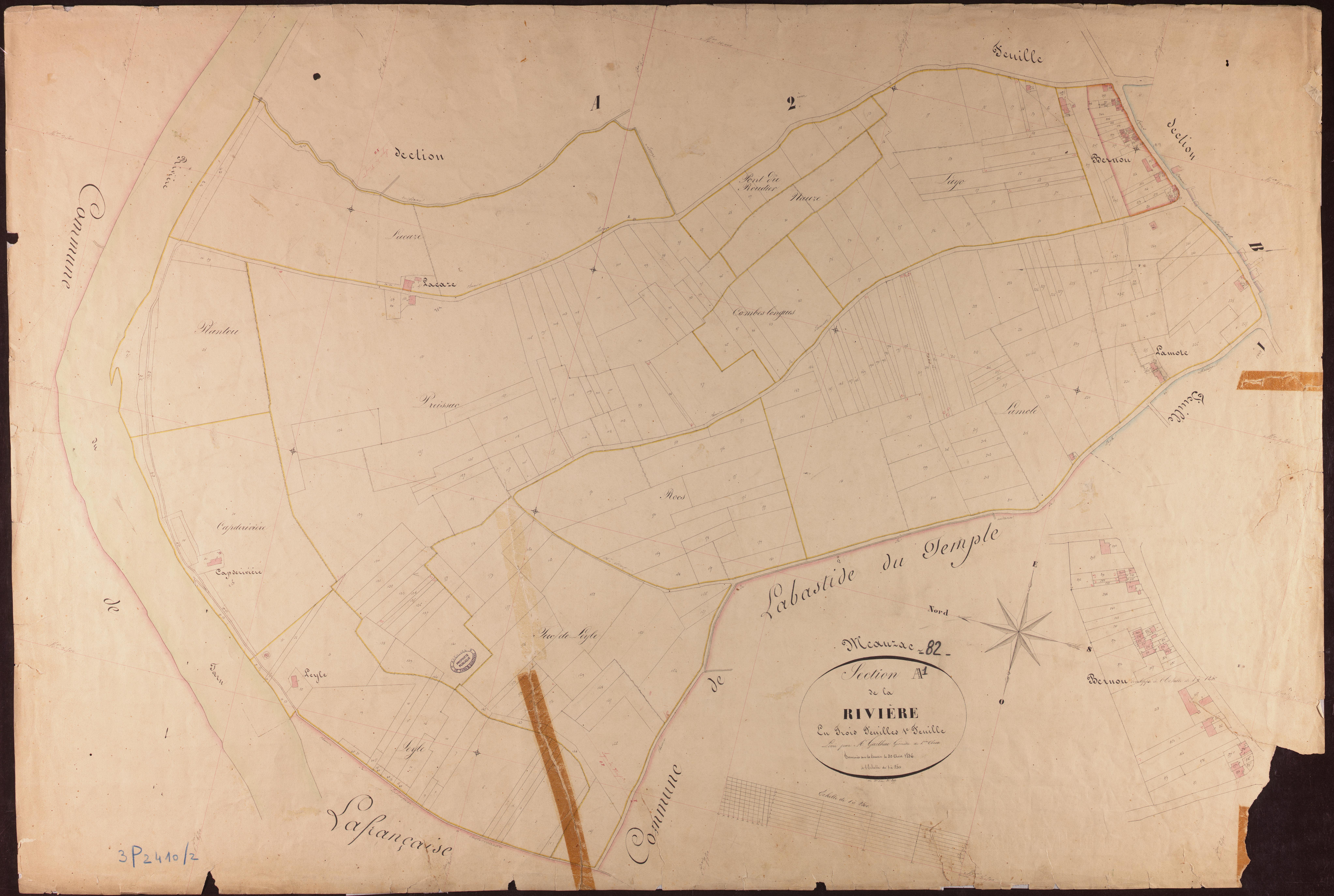 Meauzac - Section A - La Rivière, 1ère feuille