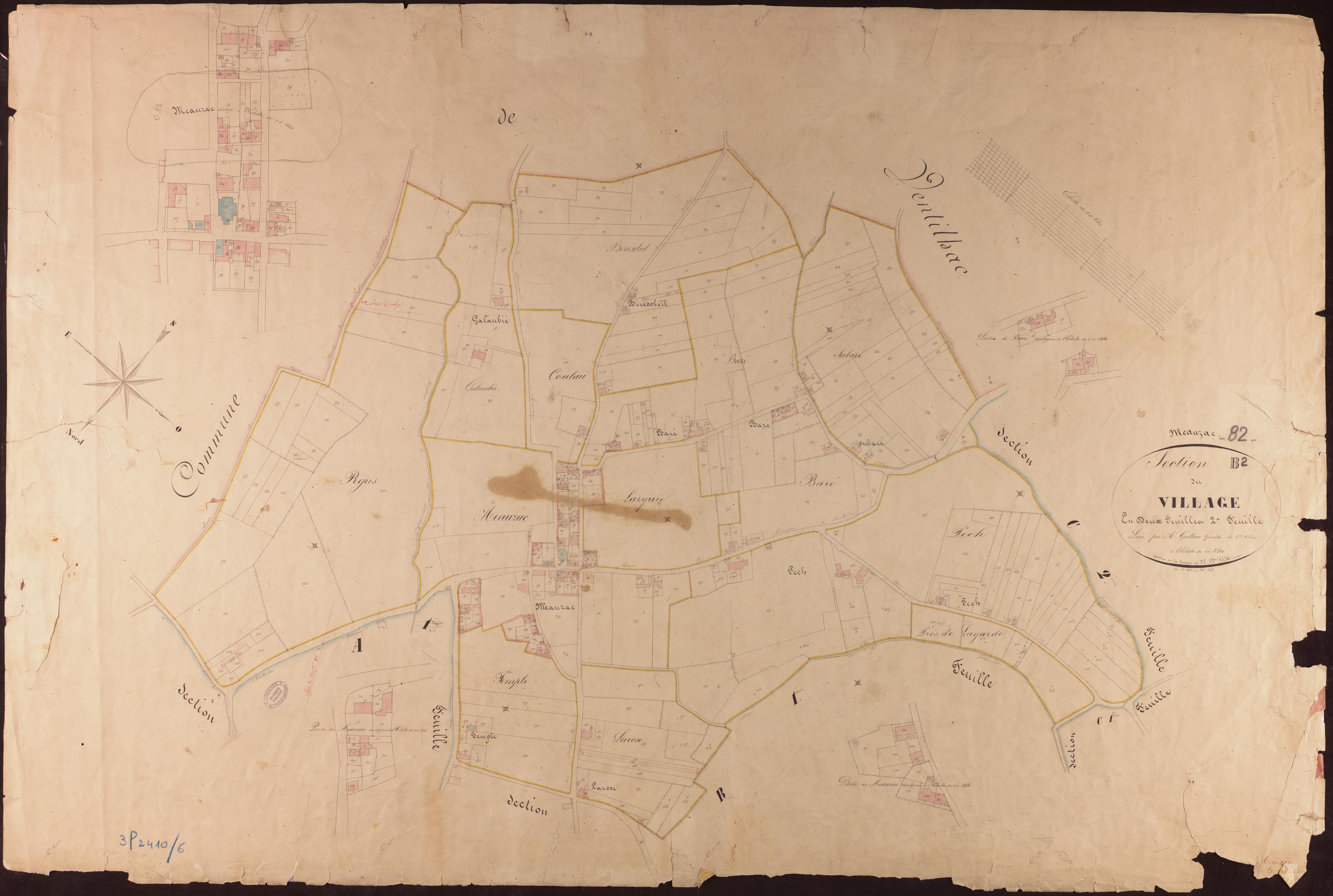 Meauzac - Section B - Le Village, 2e feuille