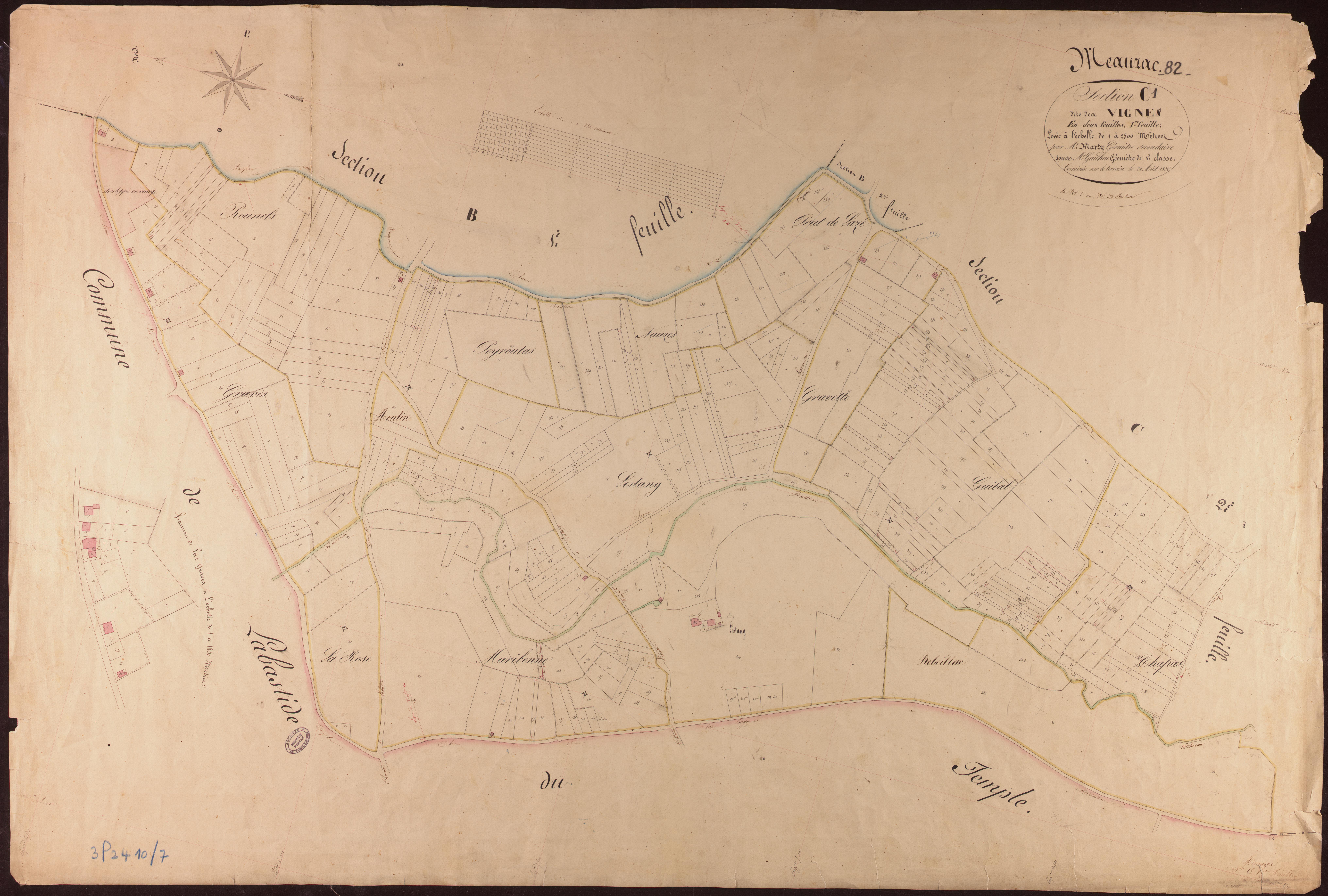 Meauzac - Section C - Les Vignes, 1ère feuille