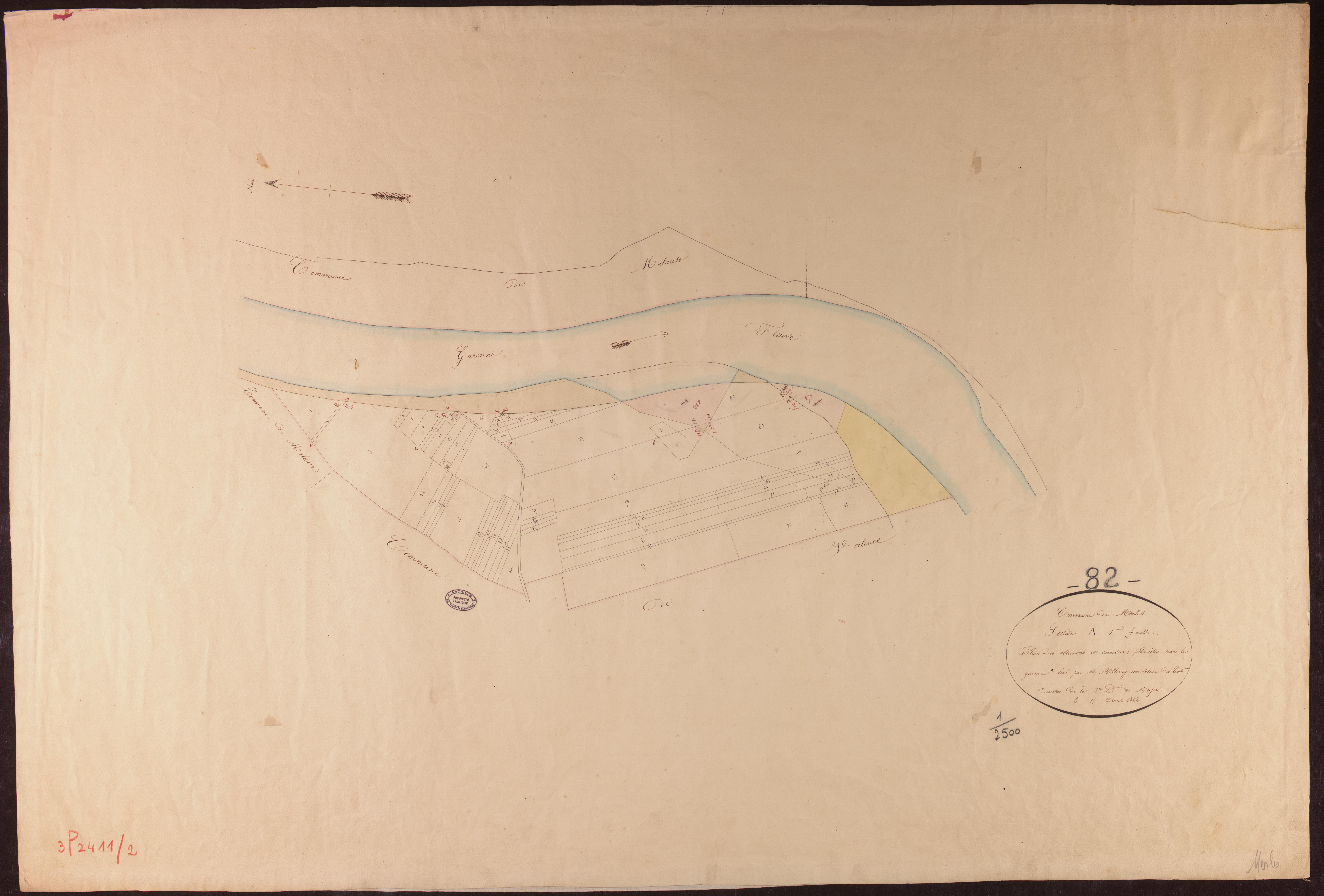 Merles - Section A - La Borde Neuve, 1ère feuille : alluvions et corrosions