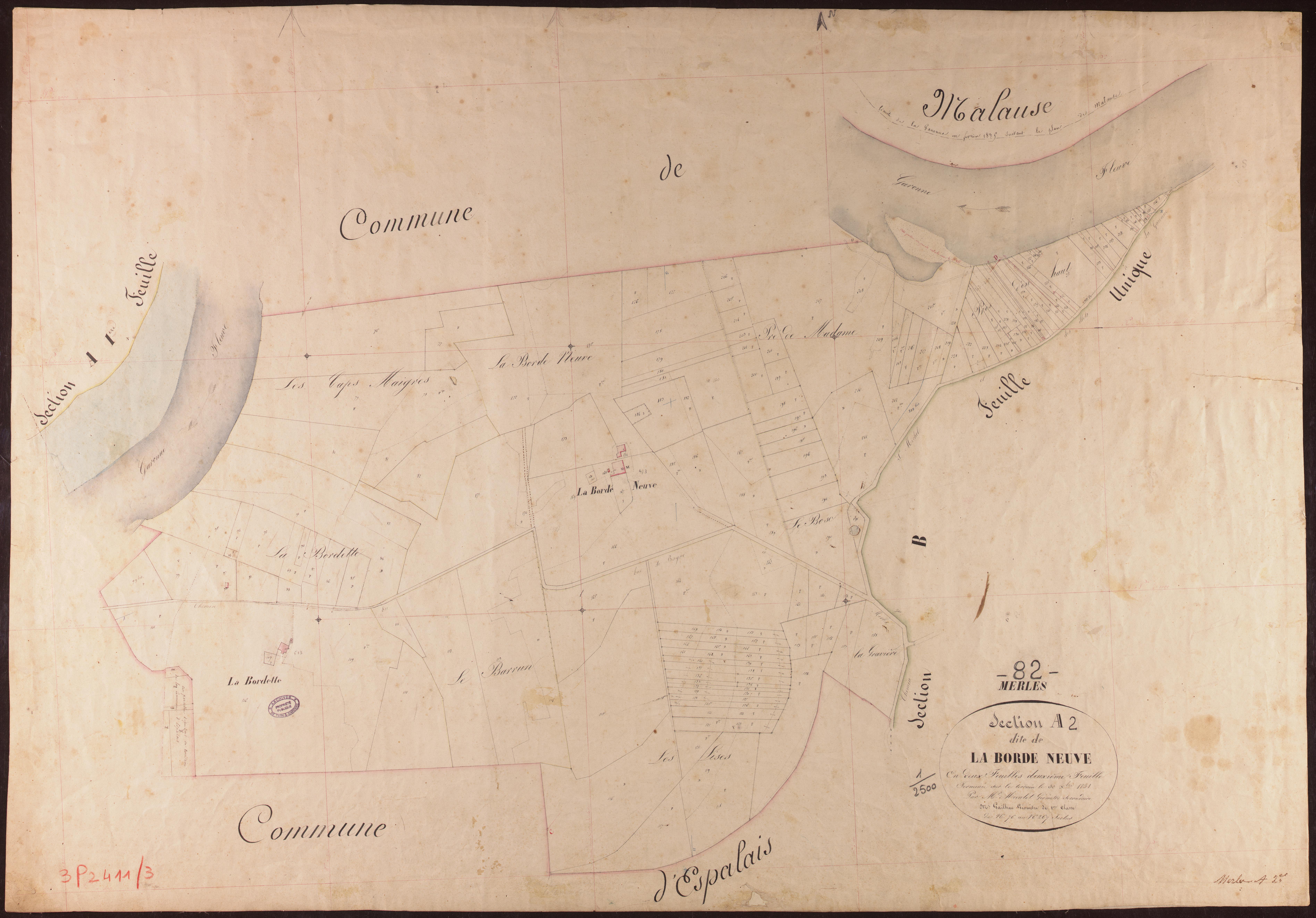 Merles - Section A - La Borde Neuve, 2e feuille