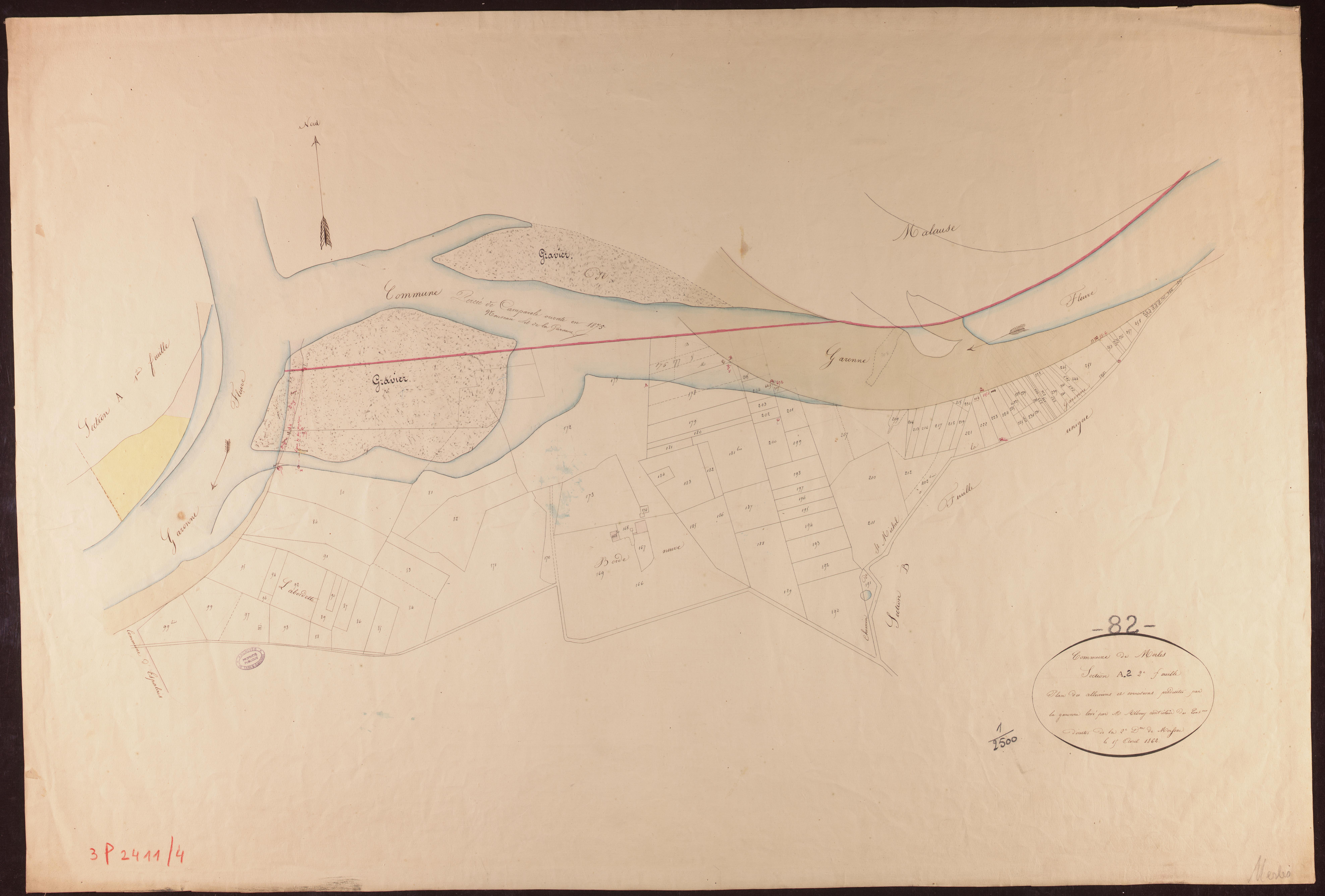 Merles - Section A - La Borde Neuve, 2e feuille : alluvions et corrosions