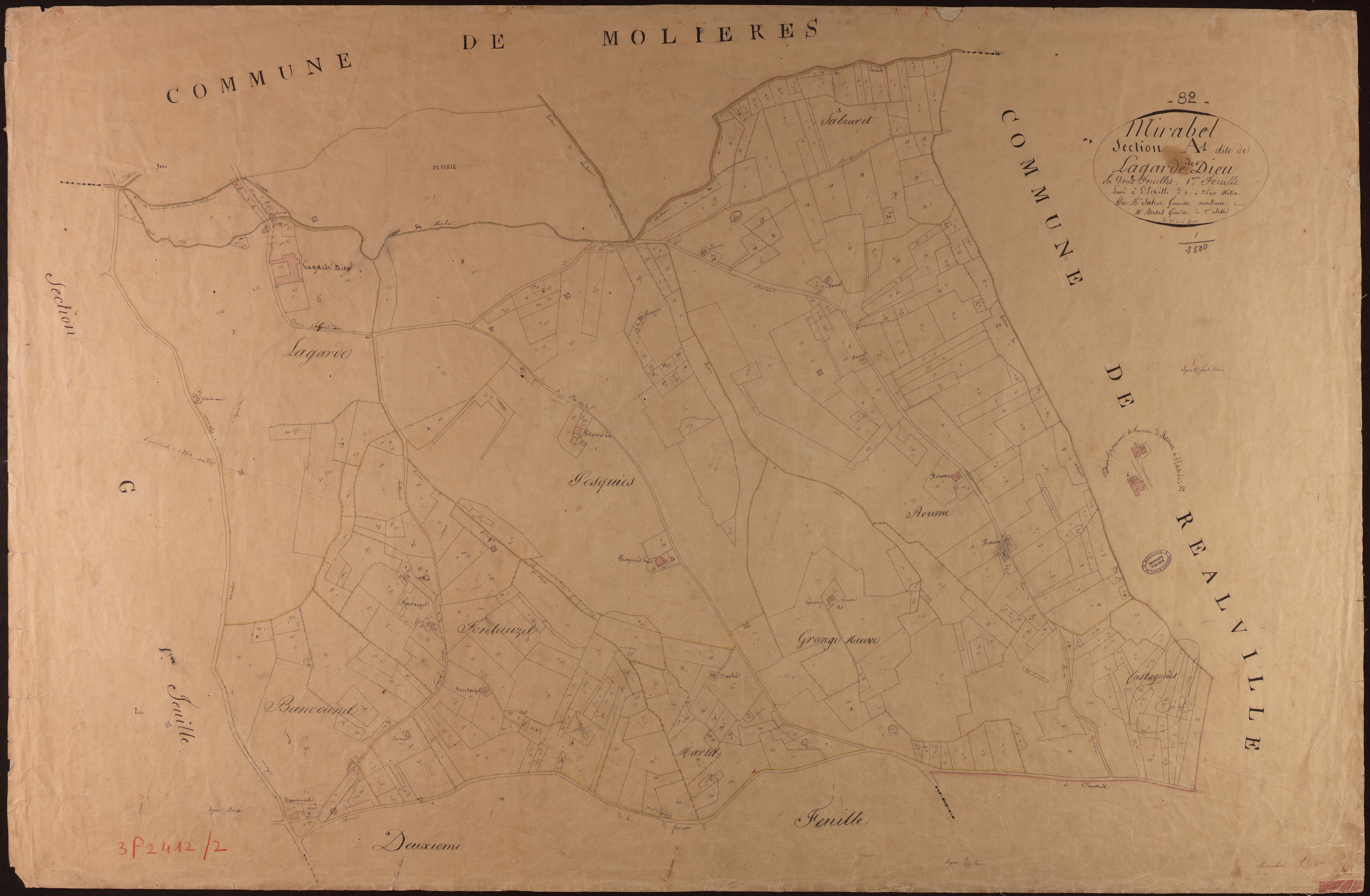 Mirabel - Section A - Lagarde-Dieu, 1ère feuille