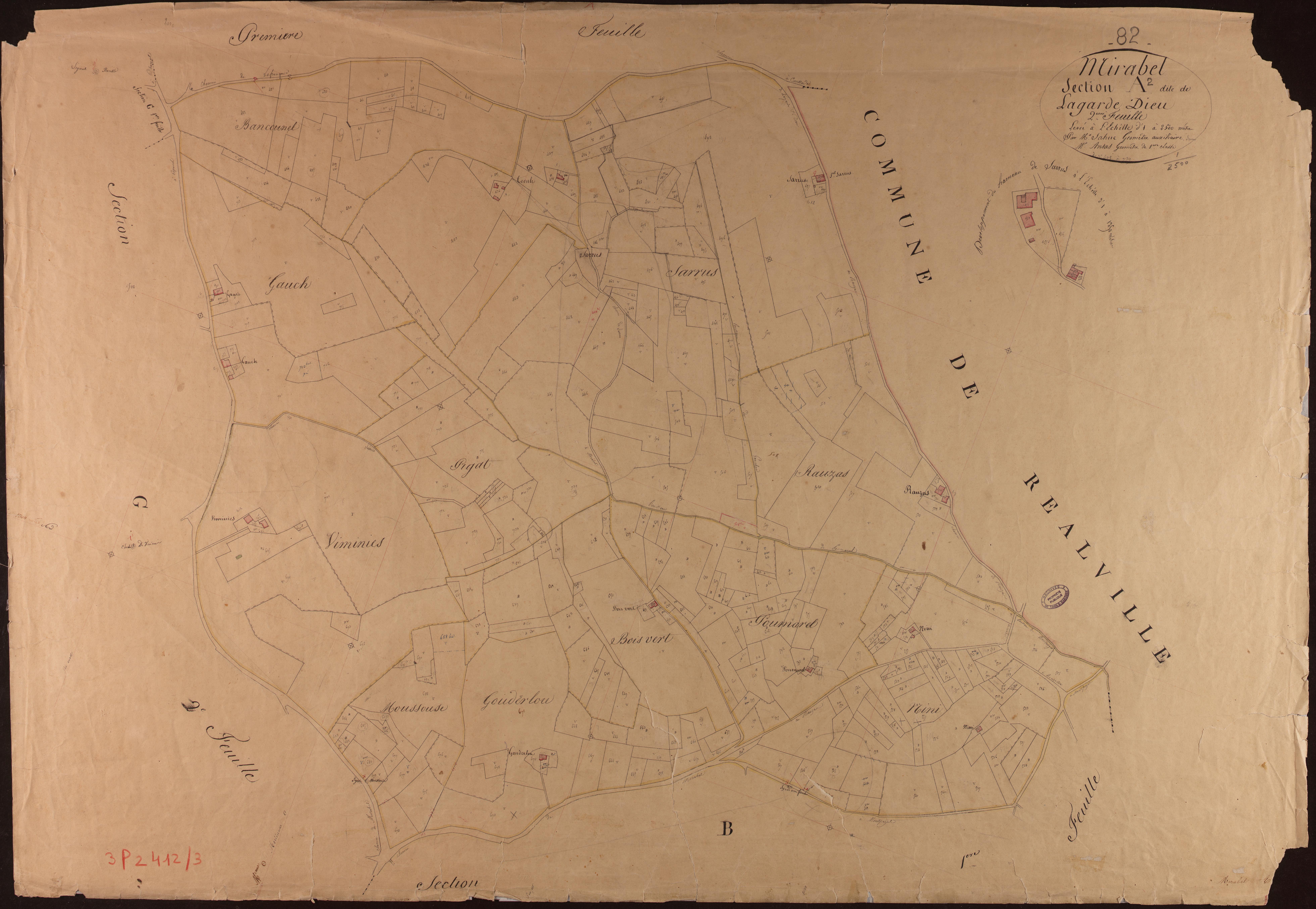 Mirabel - Section A - Lagarde-Dieu, 2e feuille