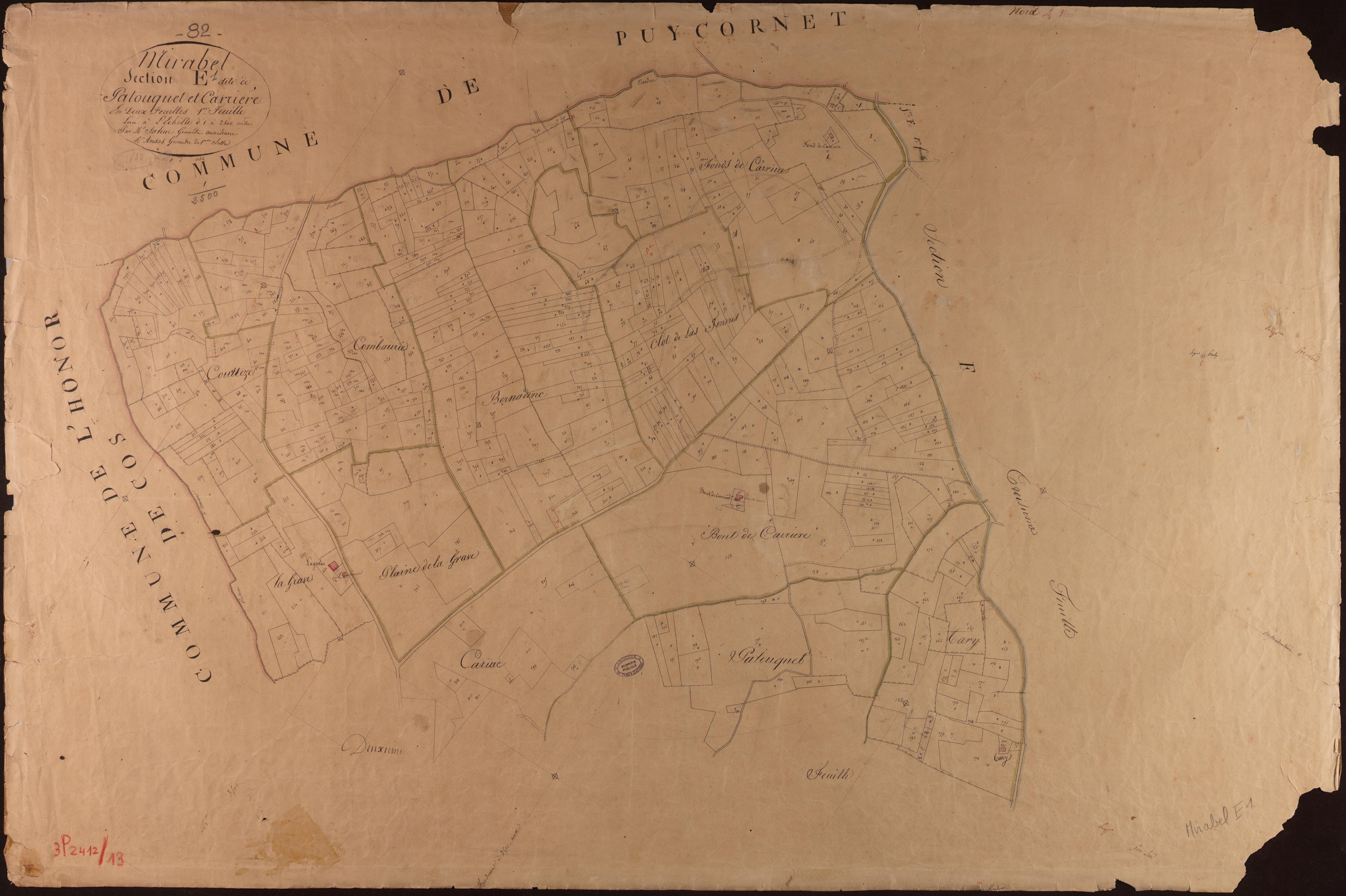 Mirabel - Section E - Patouquet et Carrière, 1ère feuille
