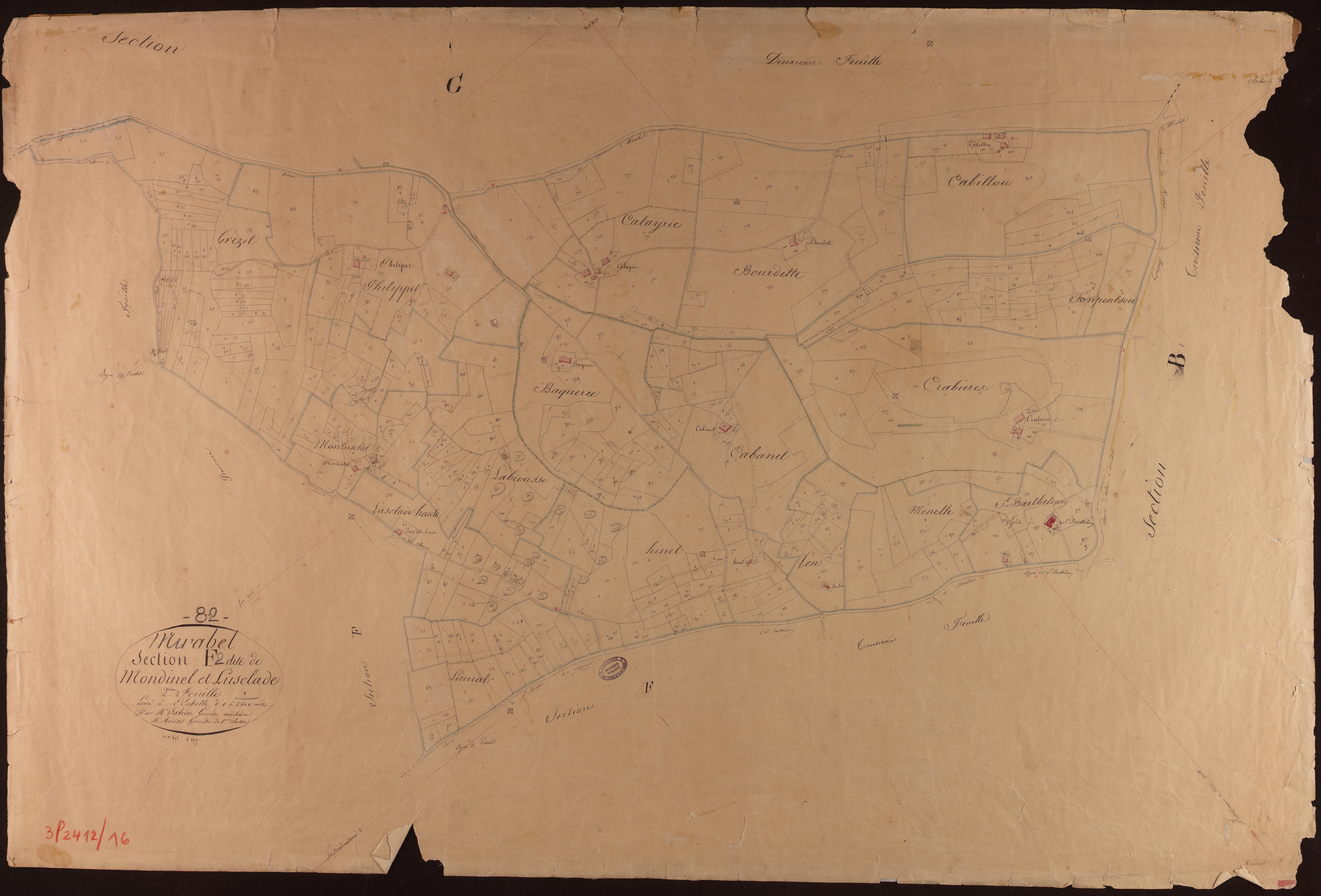 Mirabel - Section F - Mondinel et Lusclade, 2e feuille